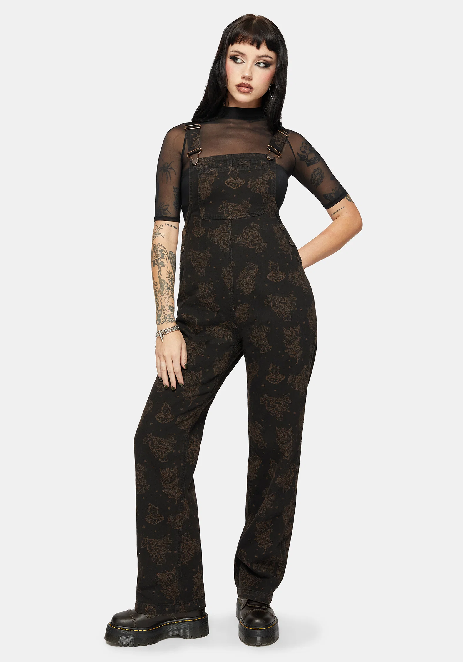 Hexborn Baba Yaga Printed Denim Dungarees - Image 8