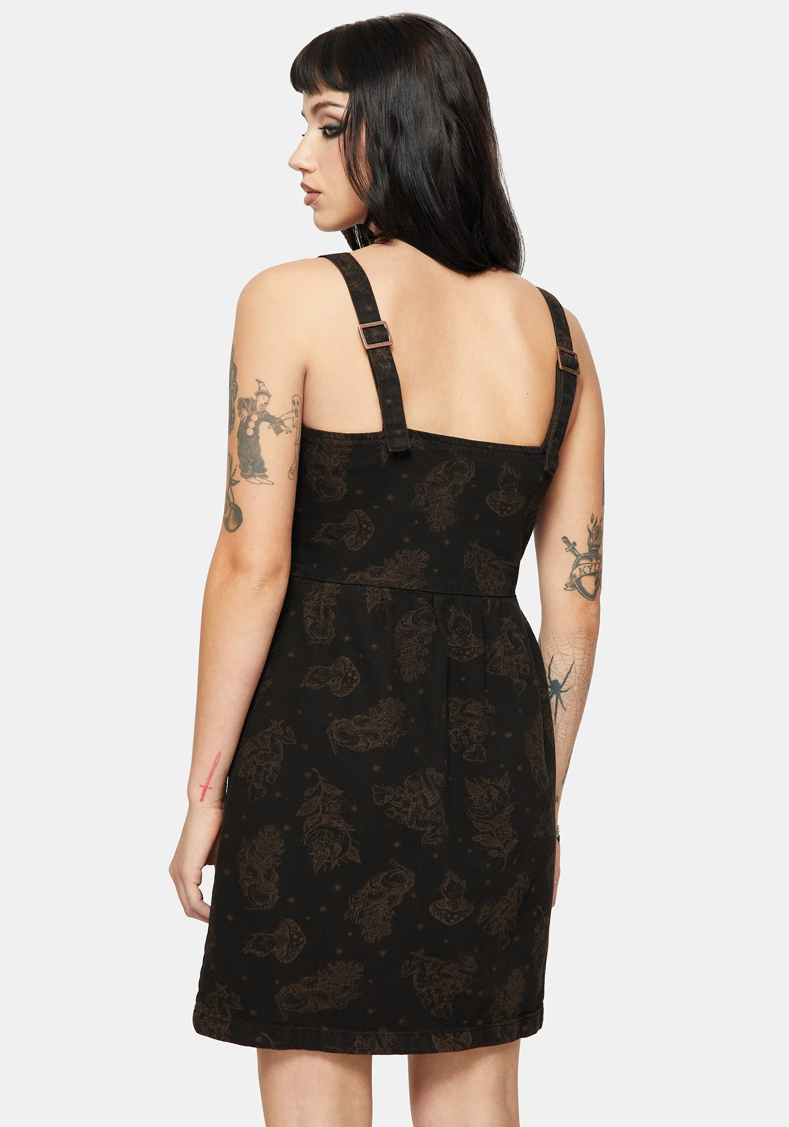 Hexborn Baba Yaga Printed Denim Mini Dress - Image 3