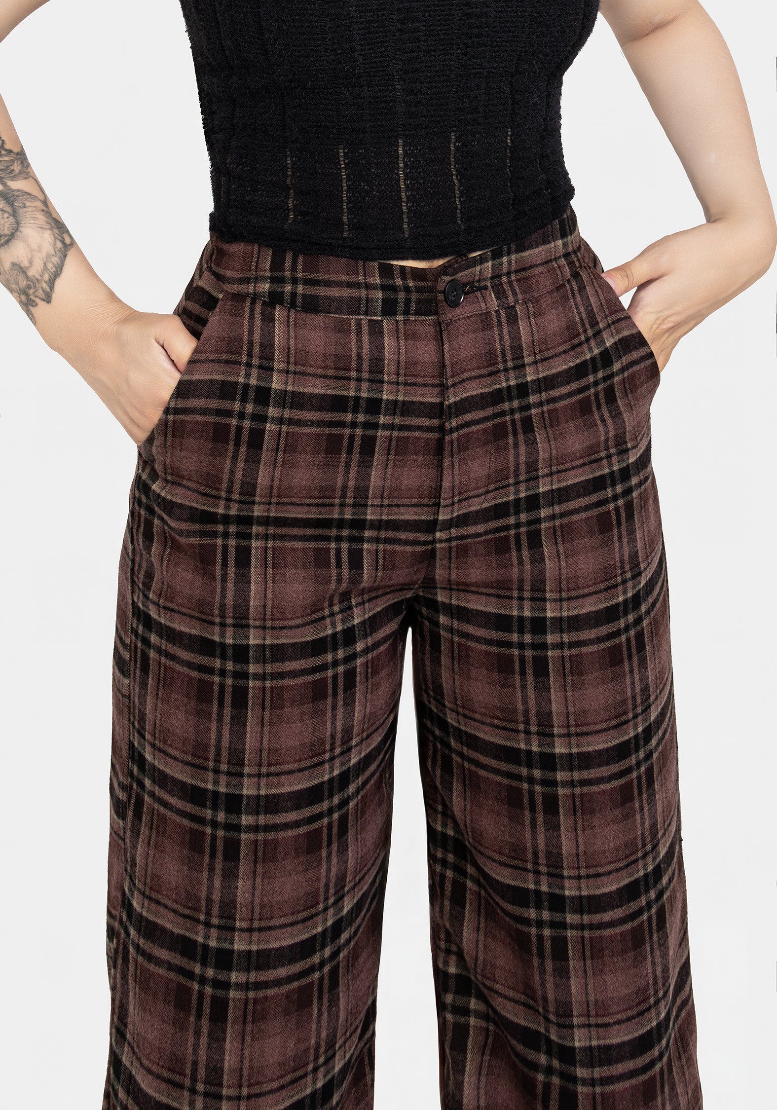 Hickory Check Straight Leg Trousers - Image 5
