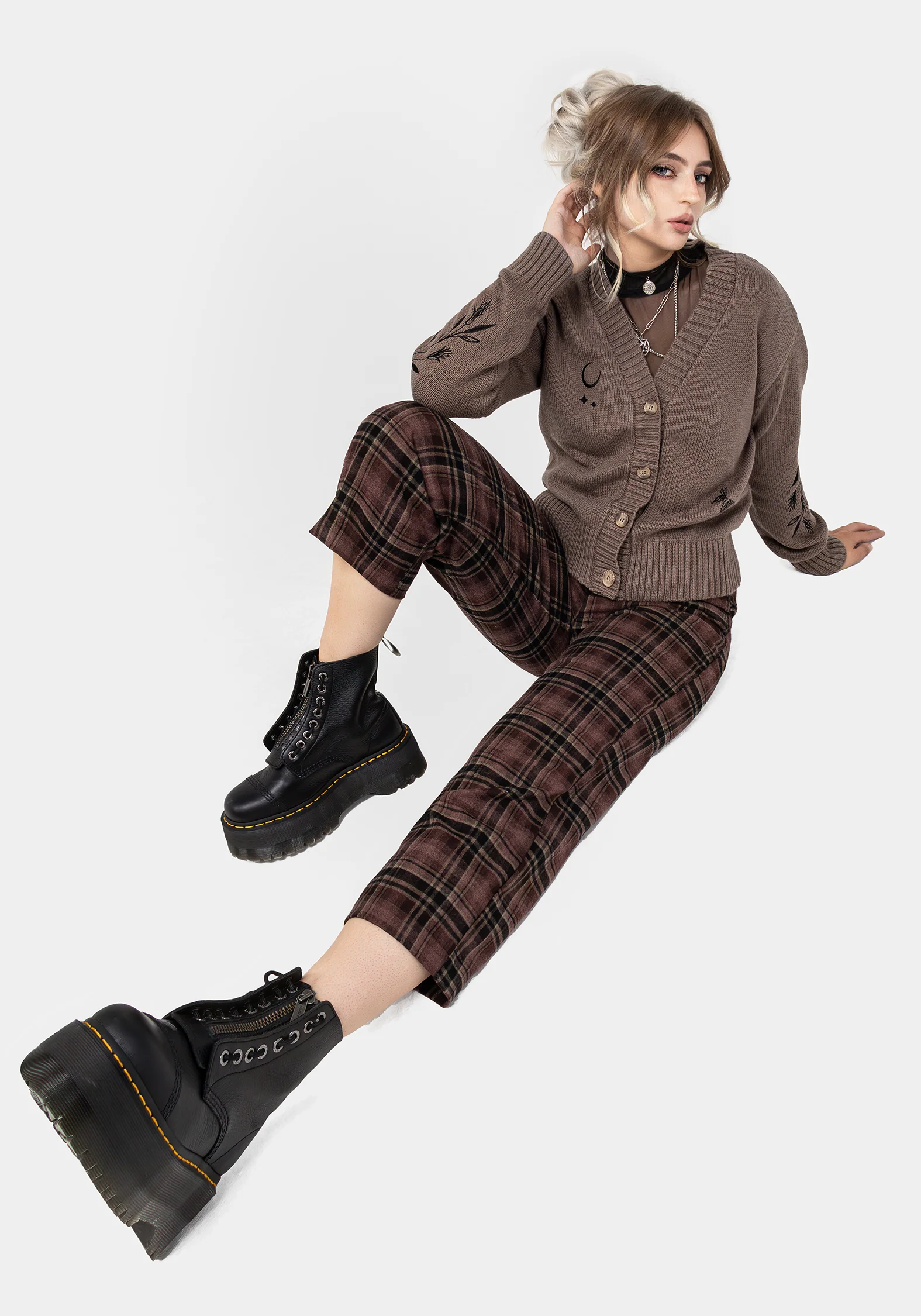 Hickory Check Straight Leg Trousers - Image 7
