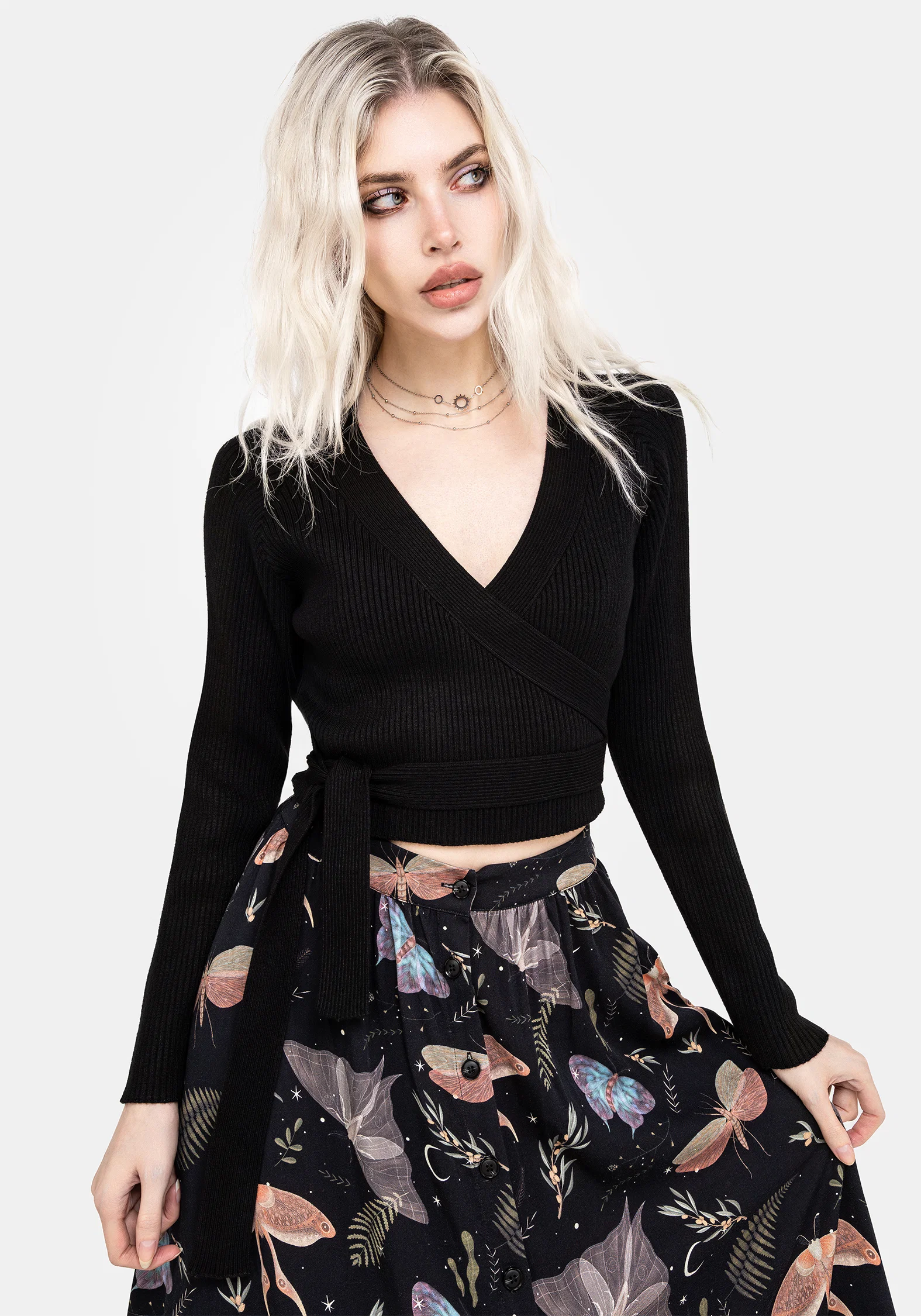 Holda Rib Knit Wrap Cardigan - Image 5