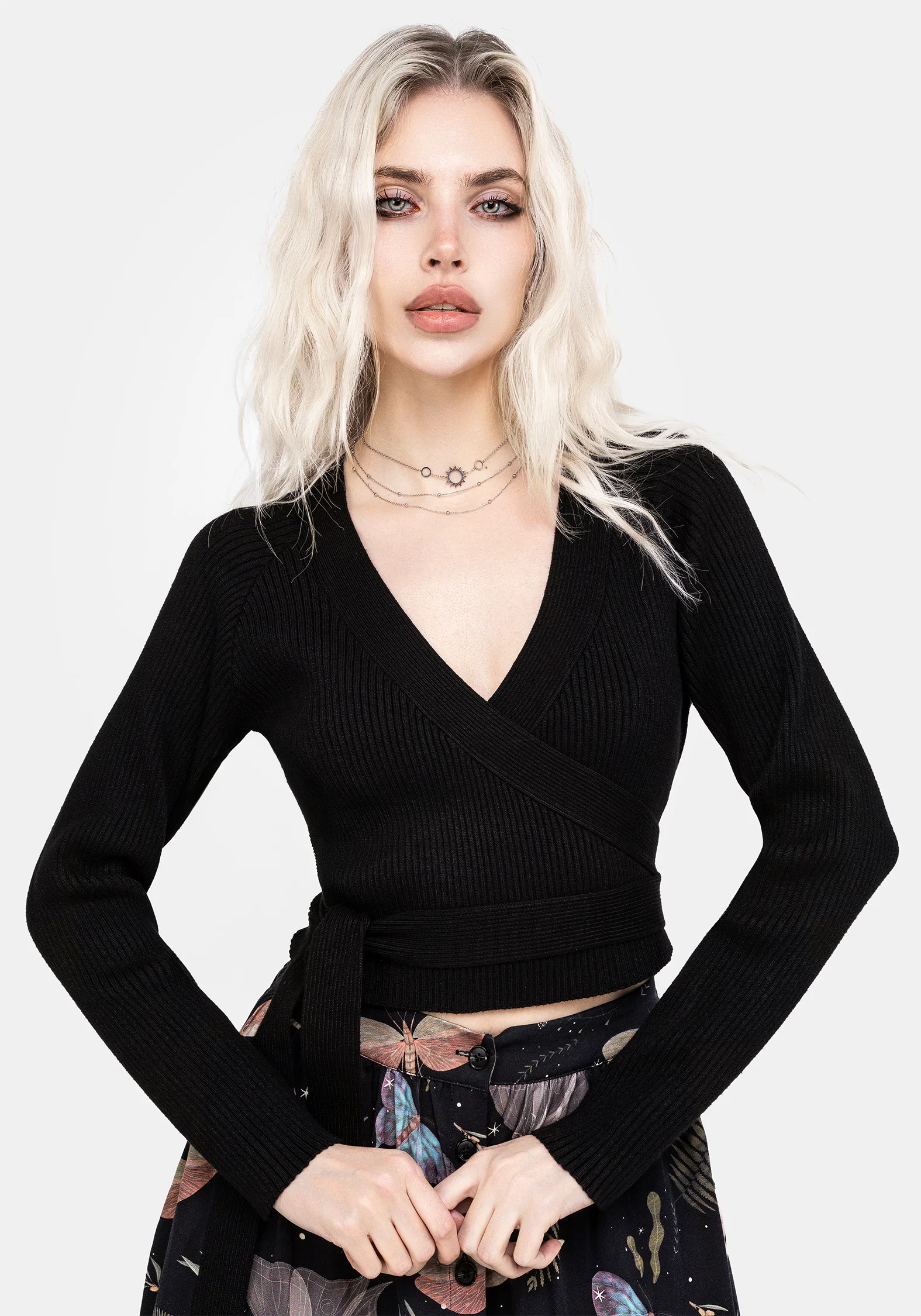 Holda Rib Knit Wrap Cardigan - Image 7
