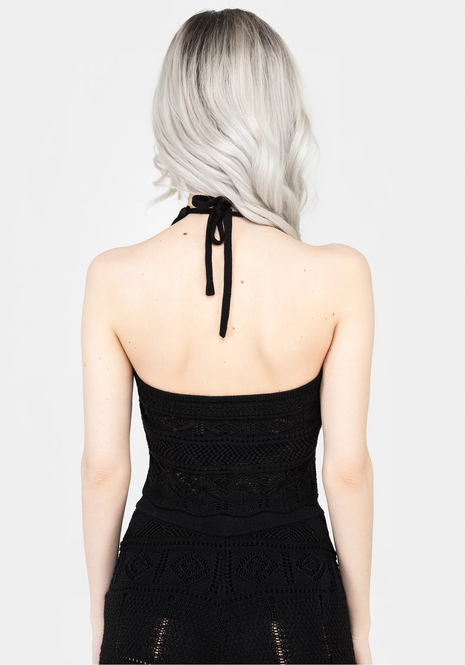 Hooked Pointelle Halter Crop Top - Image 3