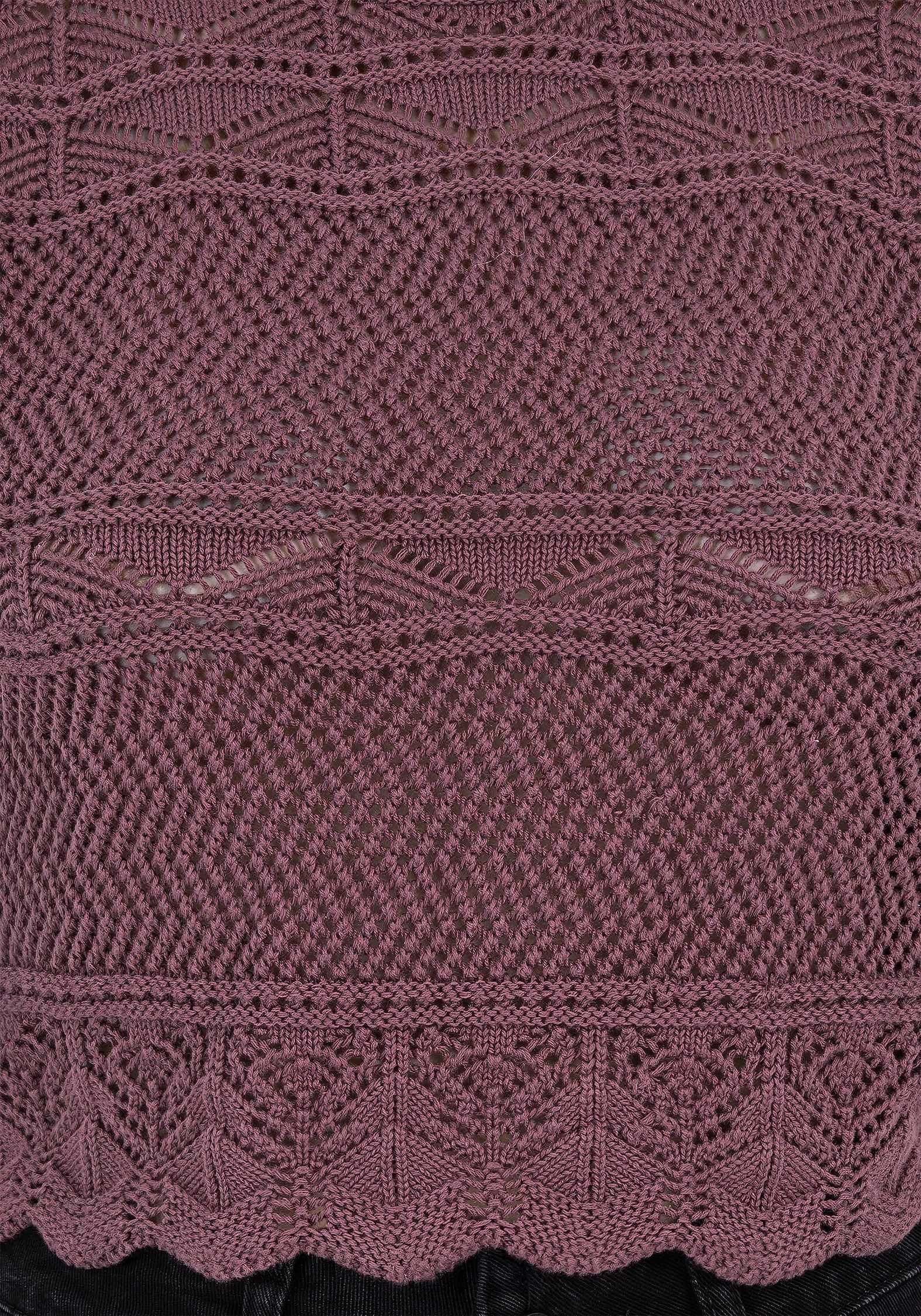 Hooked Pointelle Short Sleeve Crop Top - Purple - Image 2