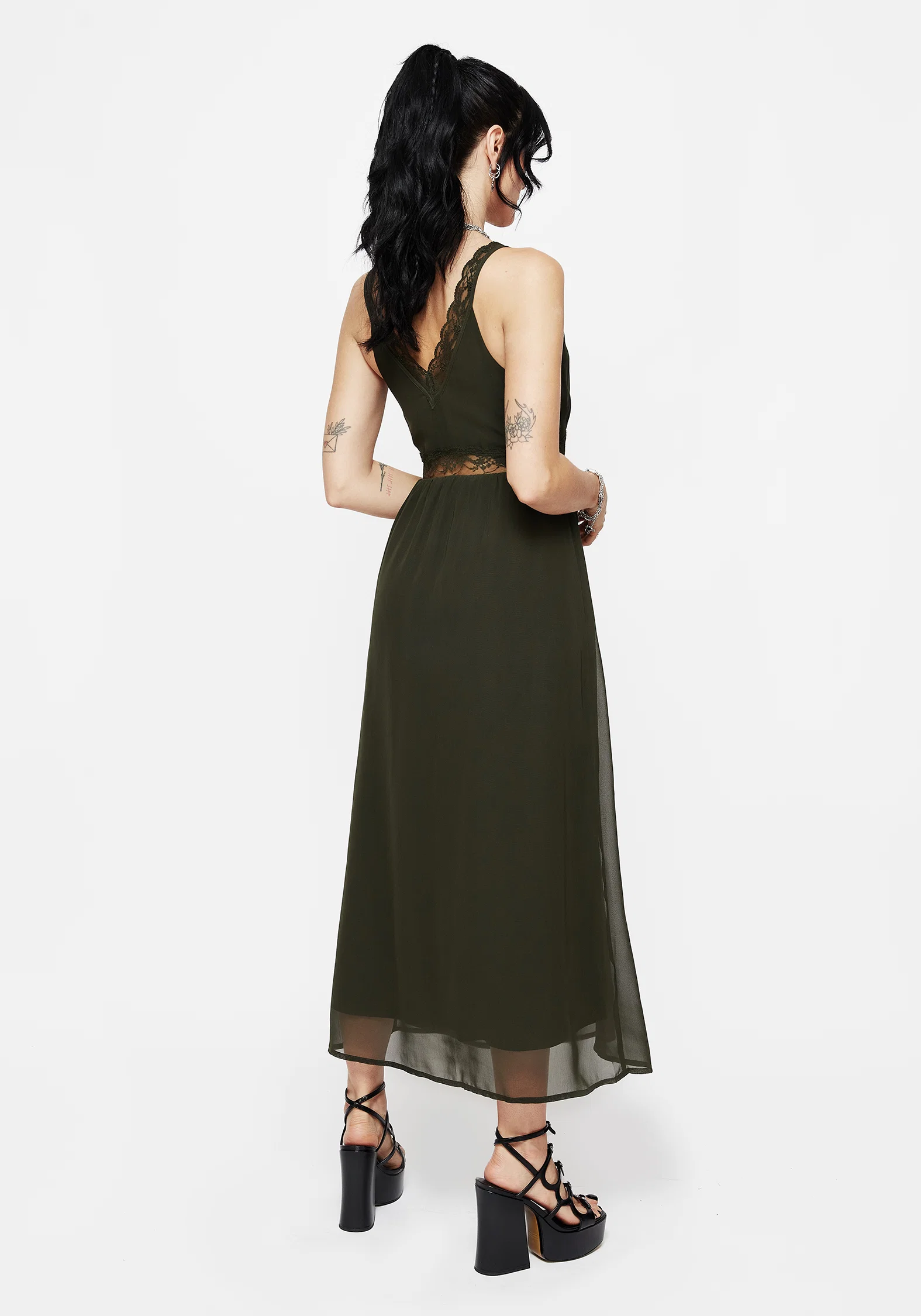 Idalia Lace Insert Cami Midi Dress - Image 3