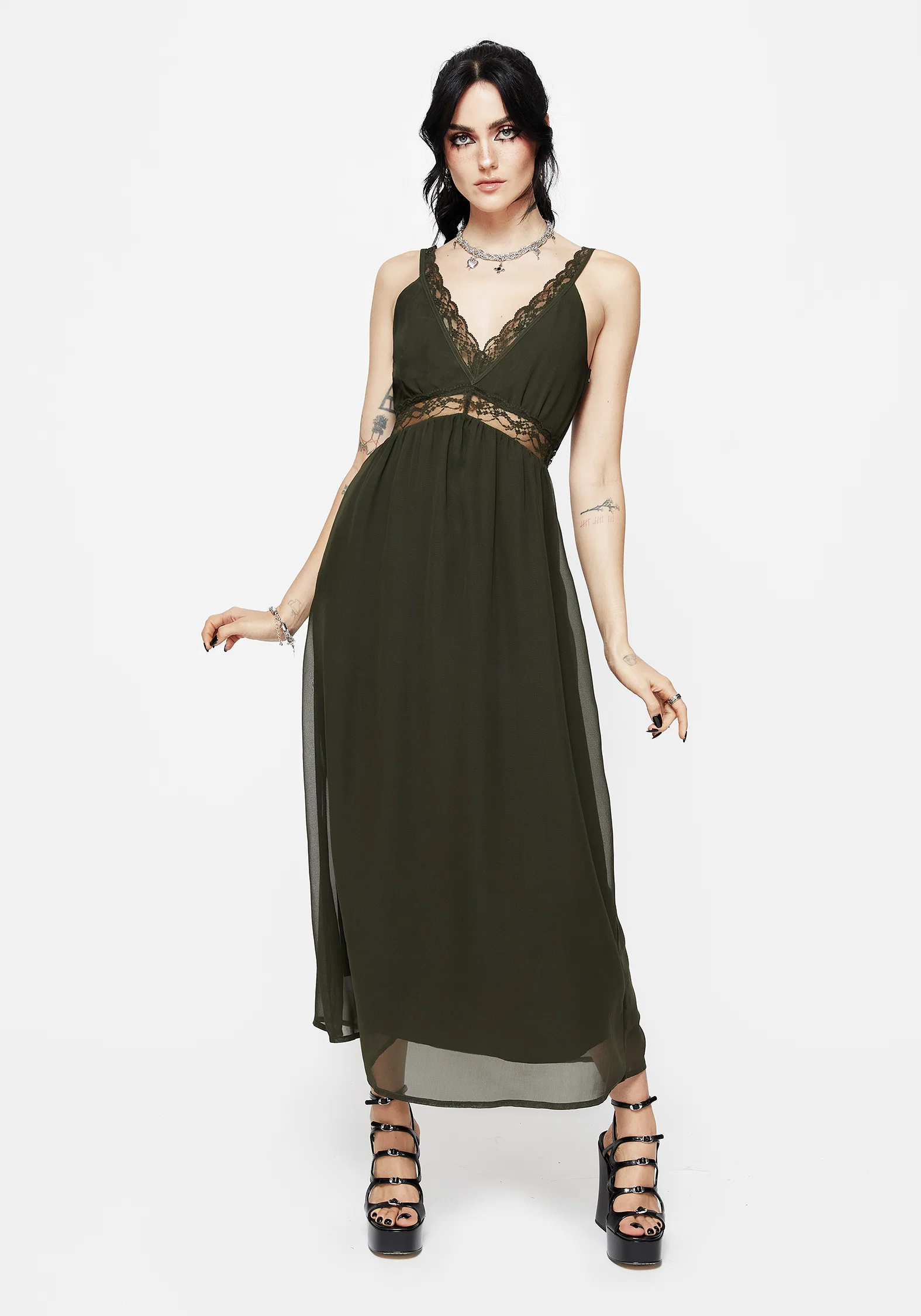 Idalia Lace Insert Cami Midi Dress - Image 4