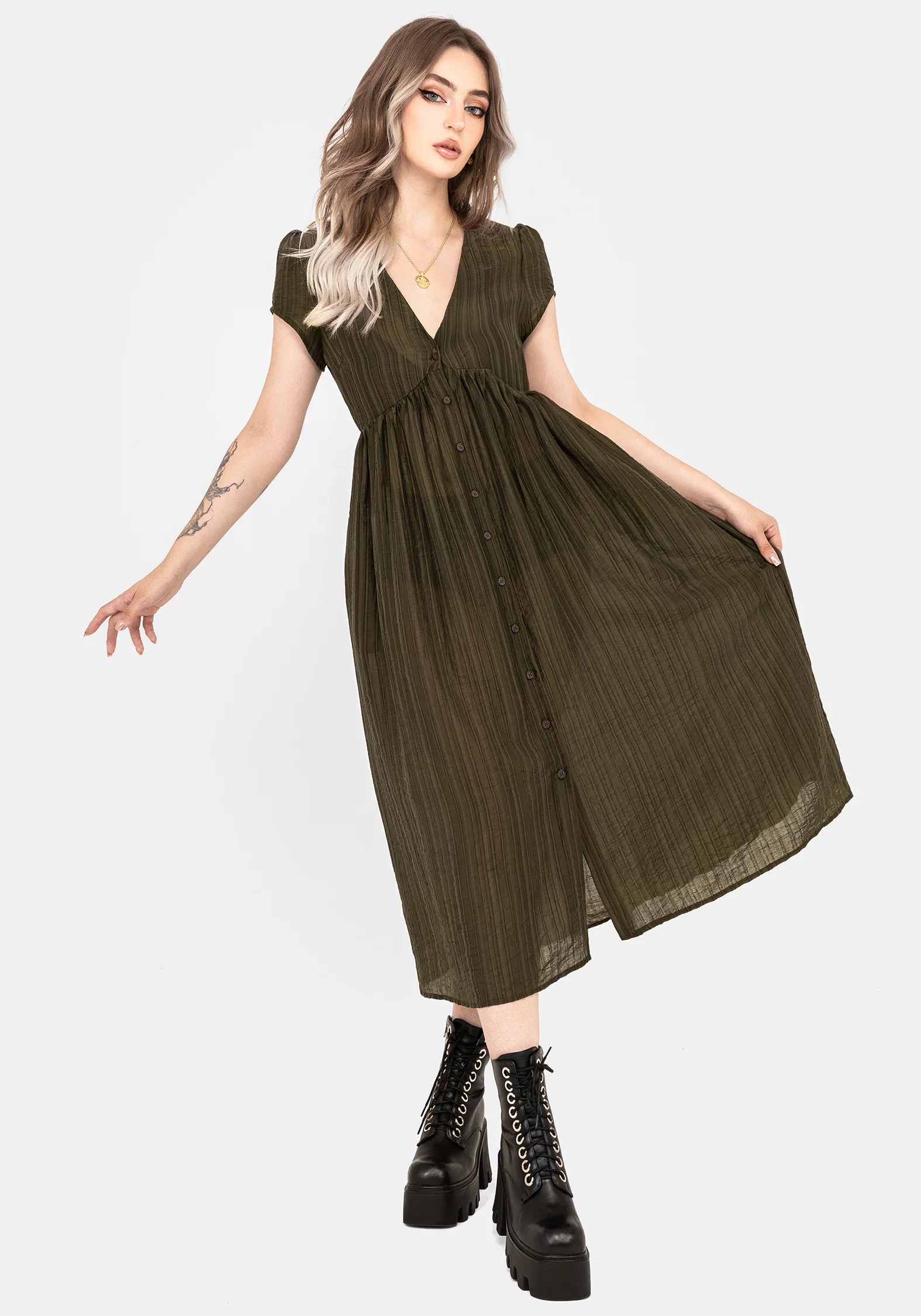 Infinity Button Up Midaxi Dress - Image 4