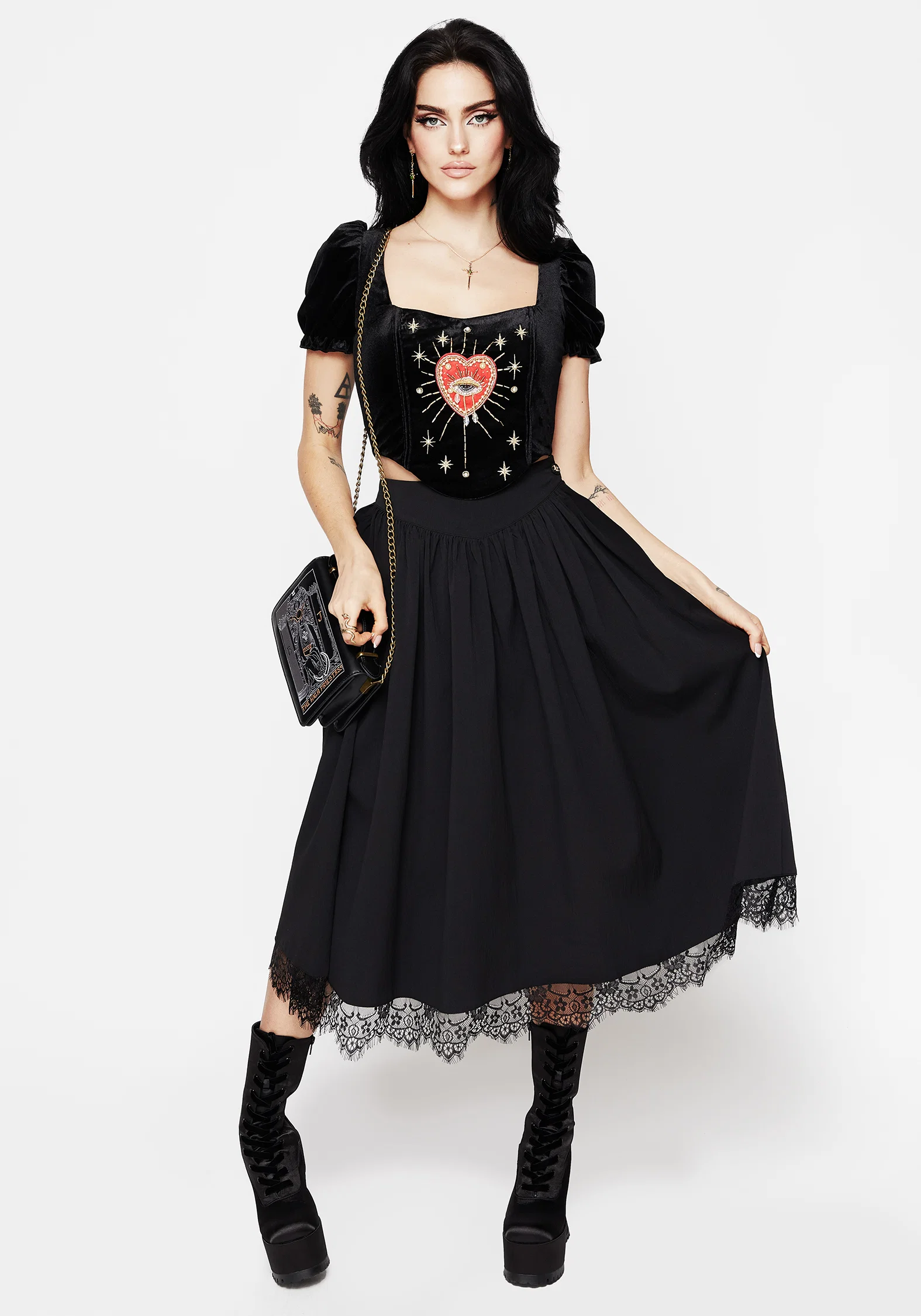 Ingrid Embroidered Applique Corset Top - Image 4