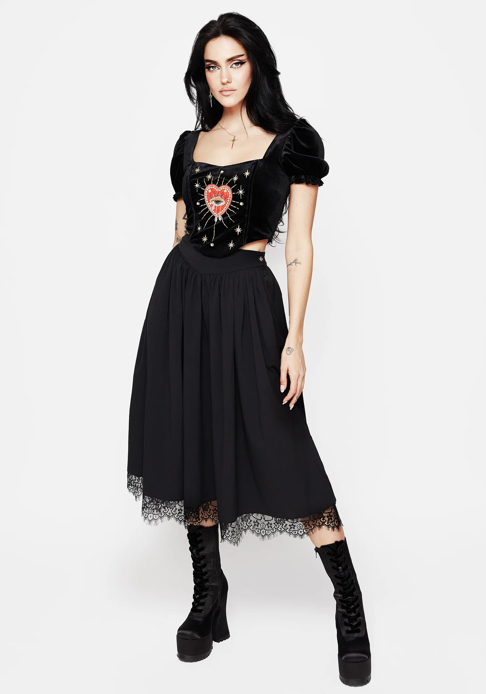 Ingrid Embroidered Applique Corset Top - Image 6