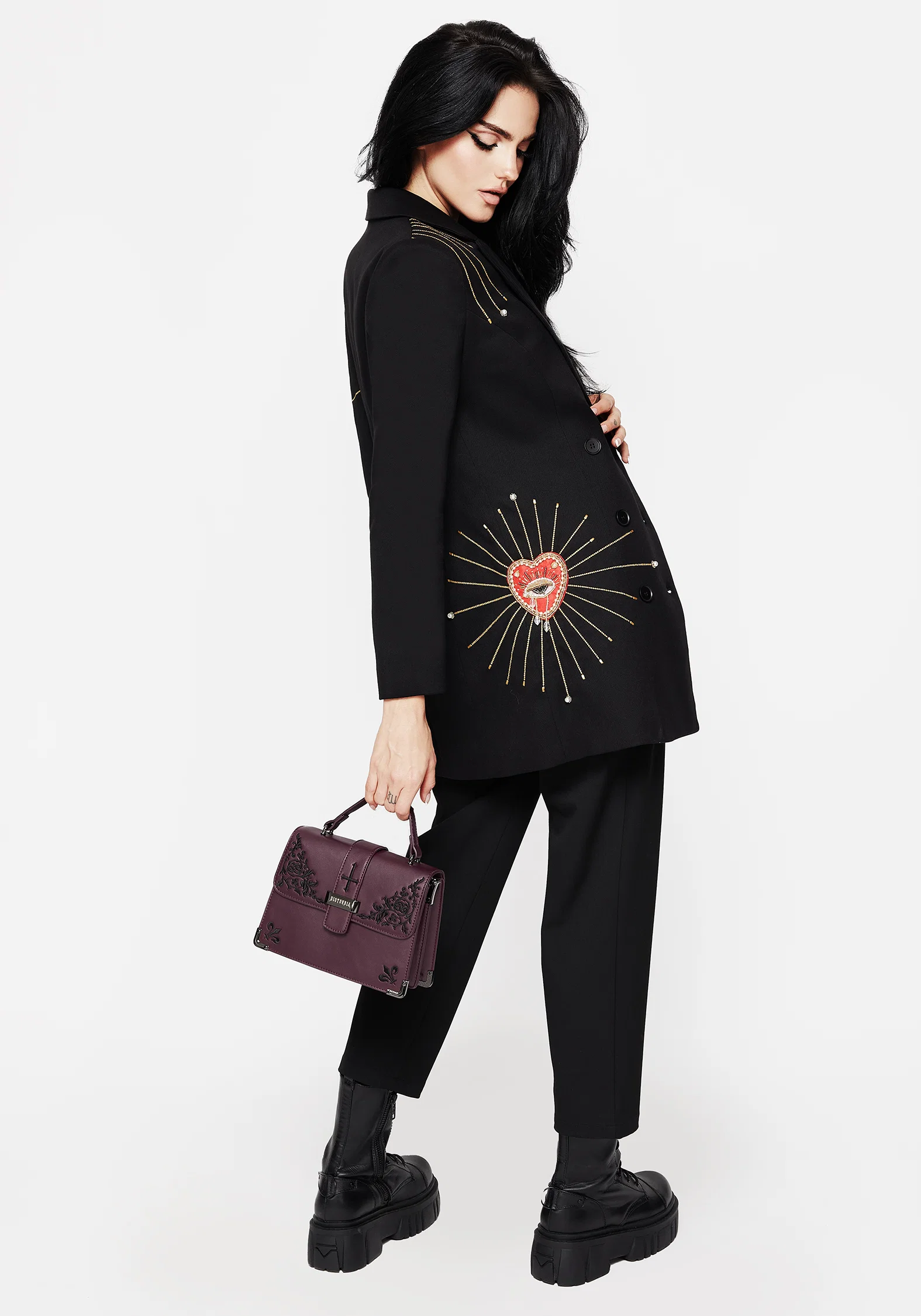 Ingrid Hand Embroidered Applique Blazer Dress - Image 7