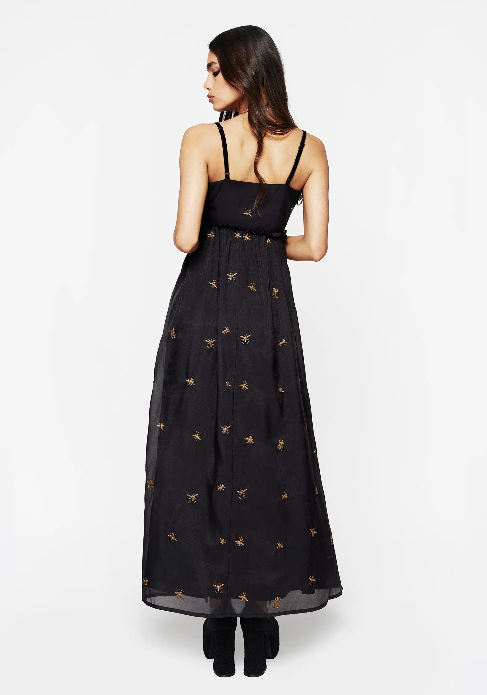 Insectarium Embroidered Organza Cami Gown - Image 3