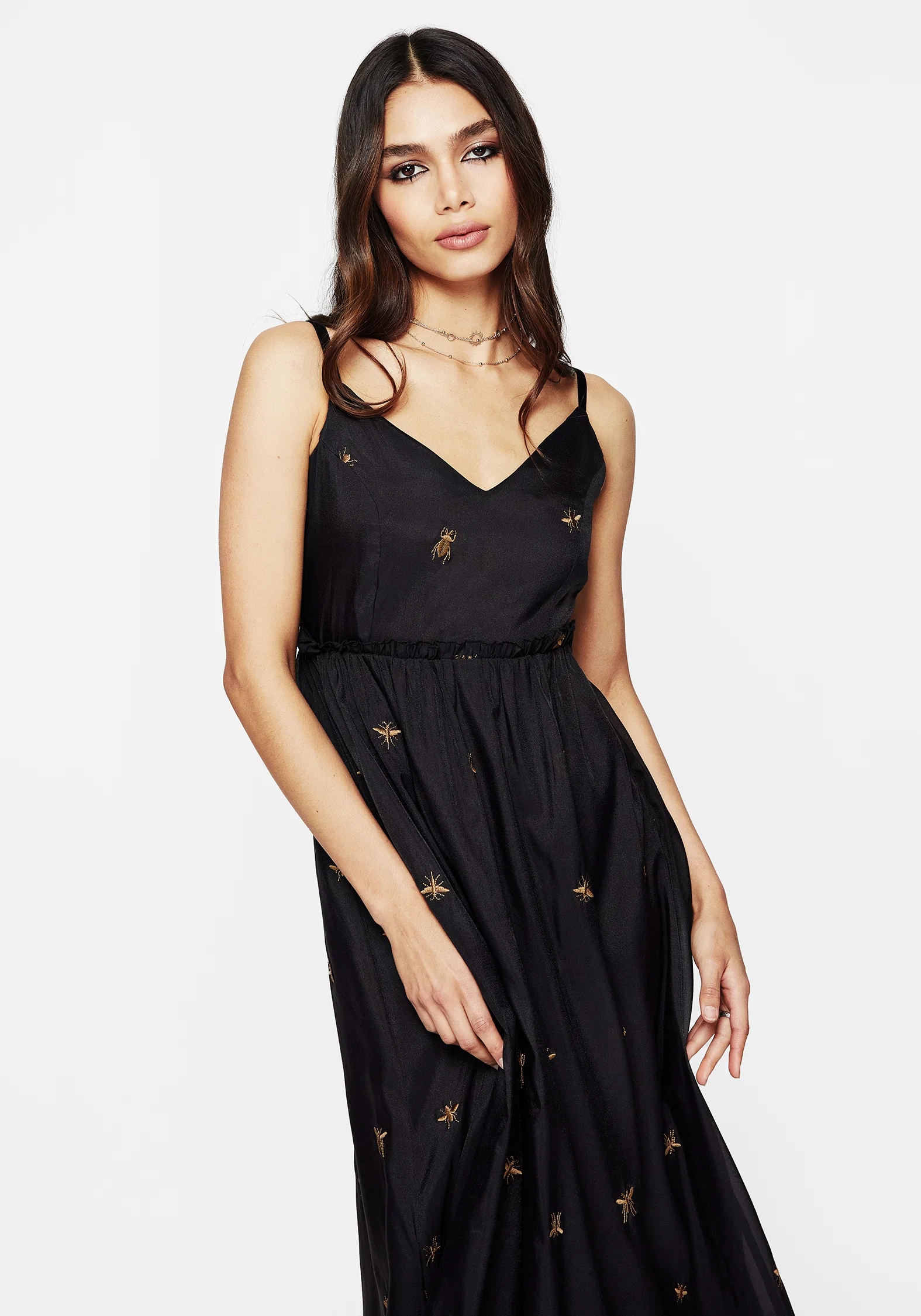 Insectarium Embroidered Organza Cami Gown - Image 5
