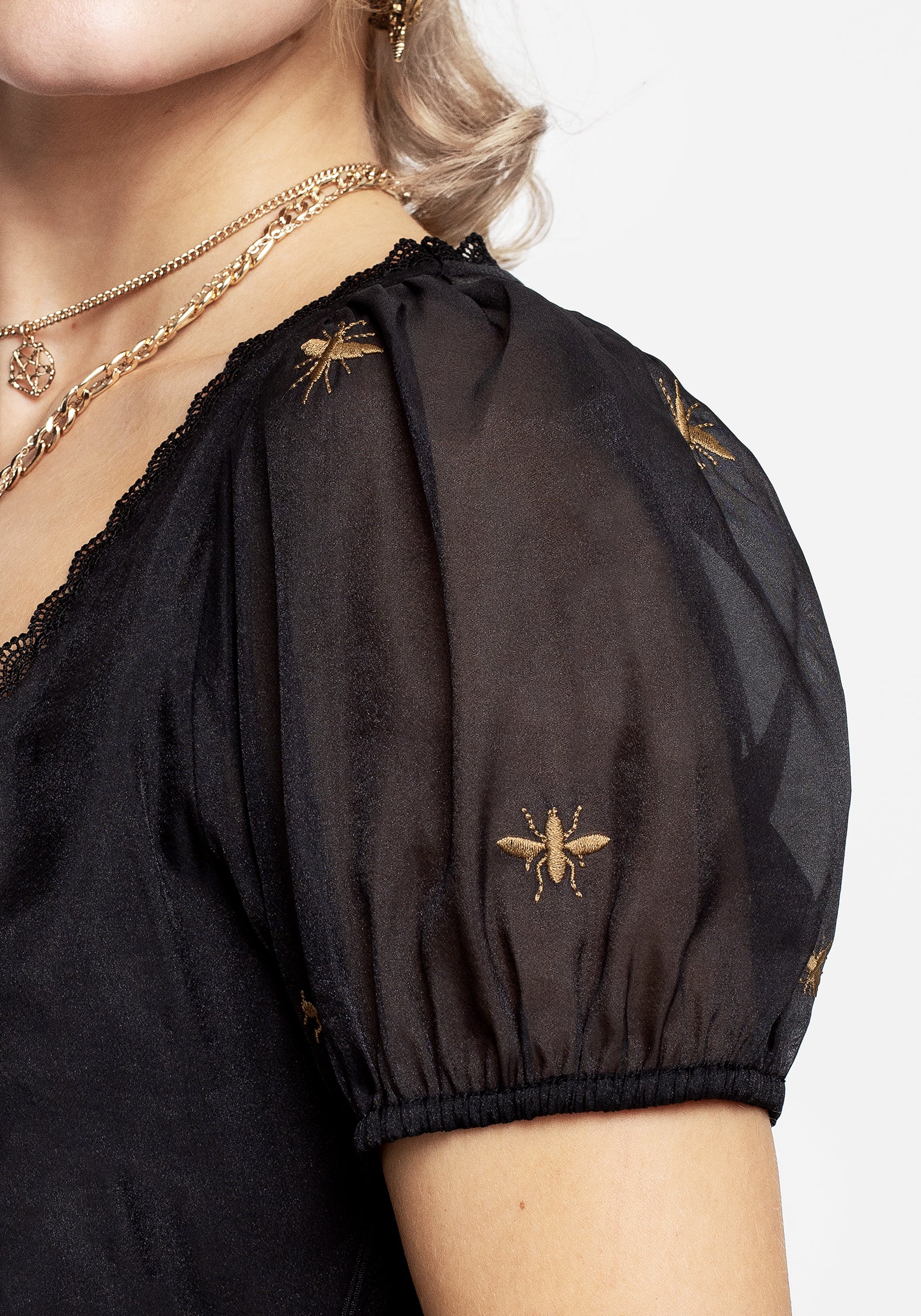 Insectarium Embroidered Organza Corset Top - Image 2