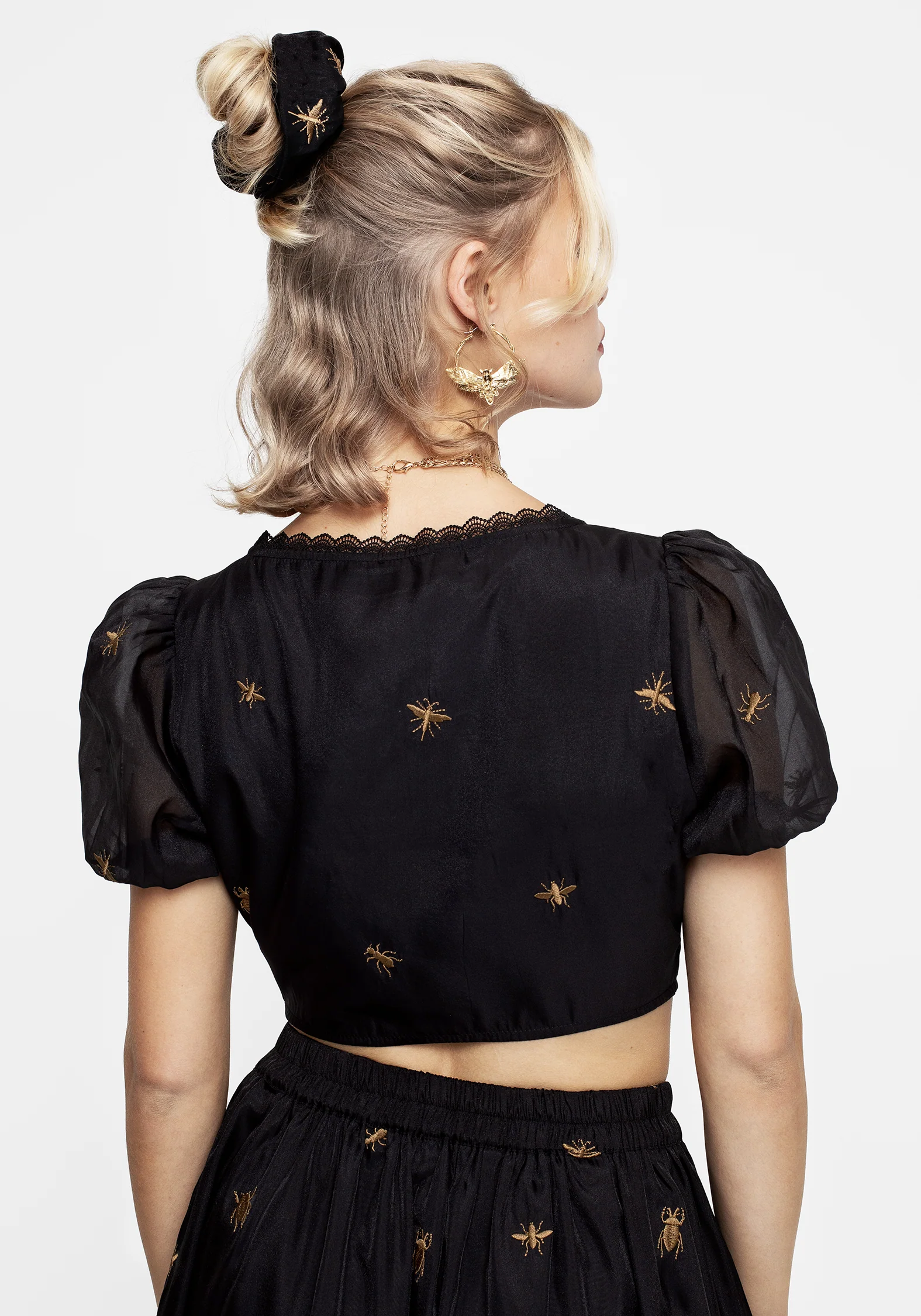 Insectarium Embroidered Organza Corset Top - Image 3