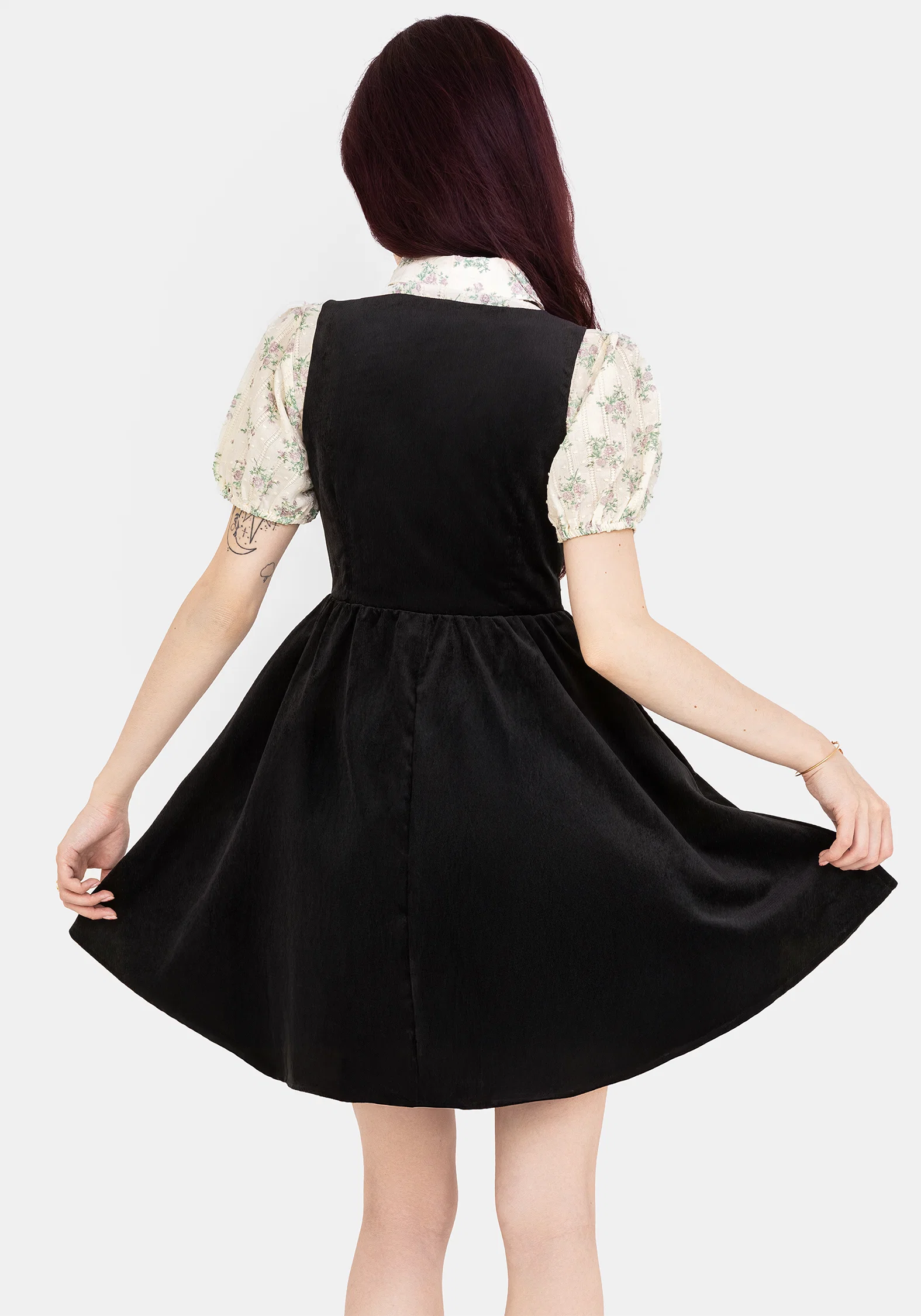 Iris Button Up Pinafore Mini Dress - Image 3