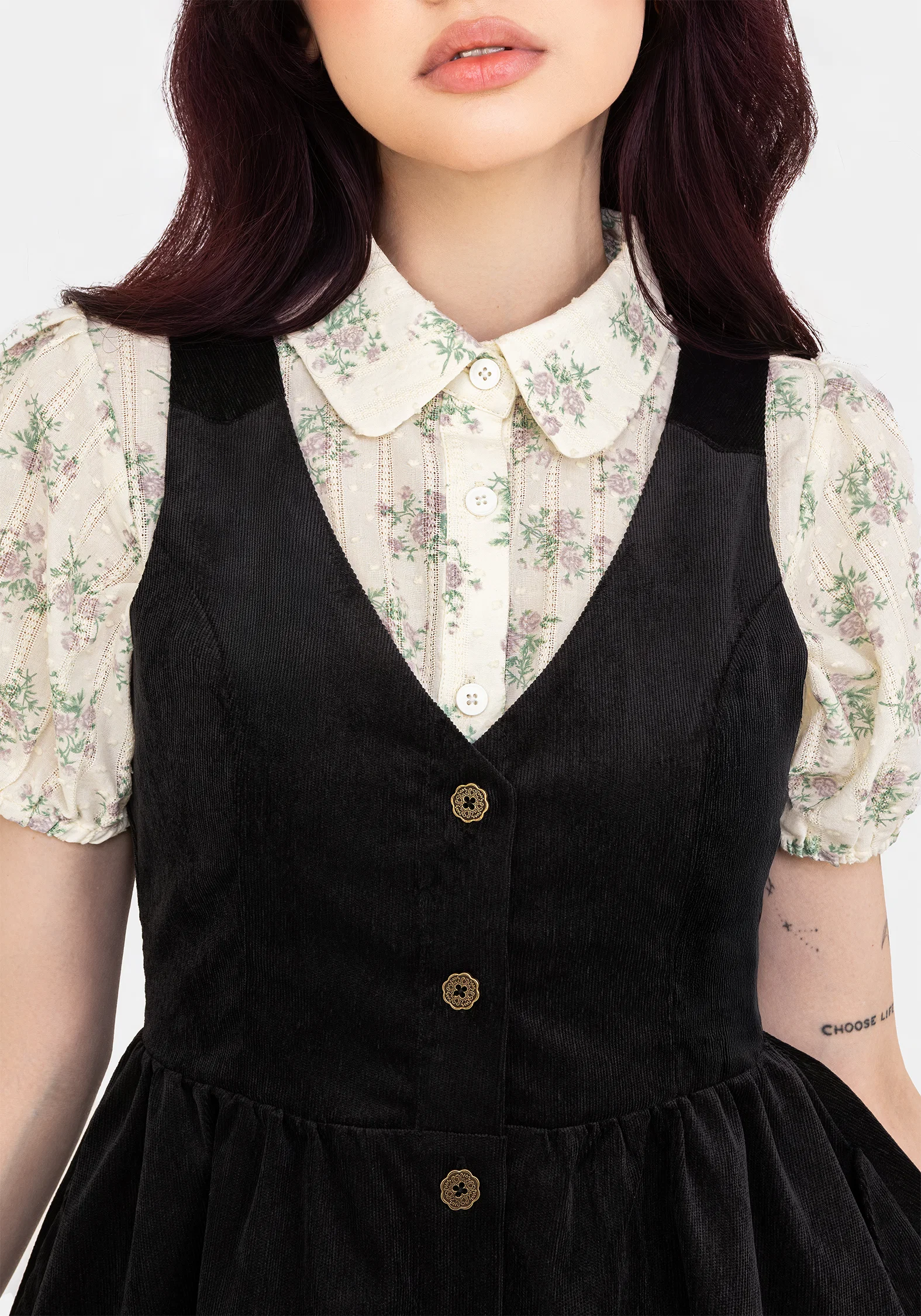 Iris Button Up Pinafore Mini Dress - Image 6