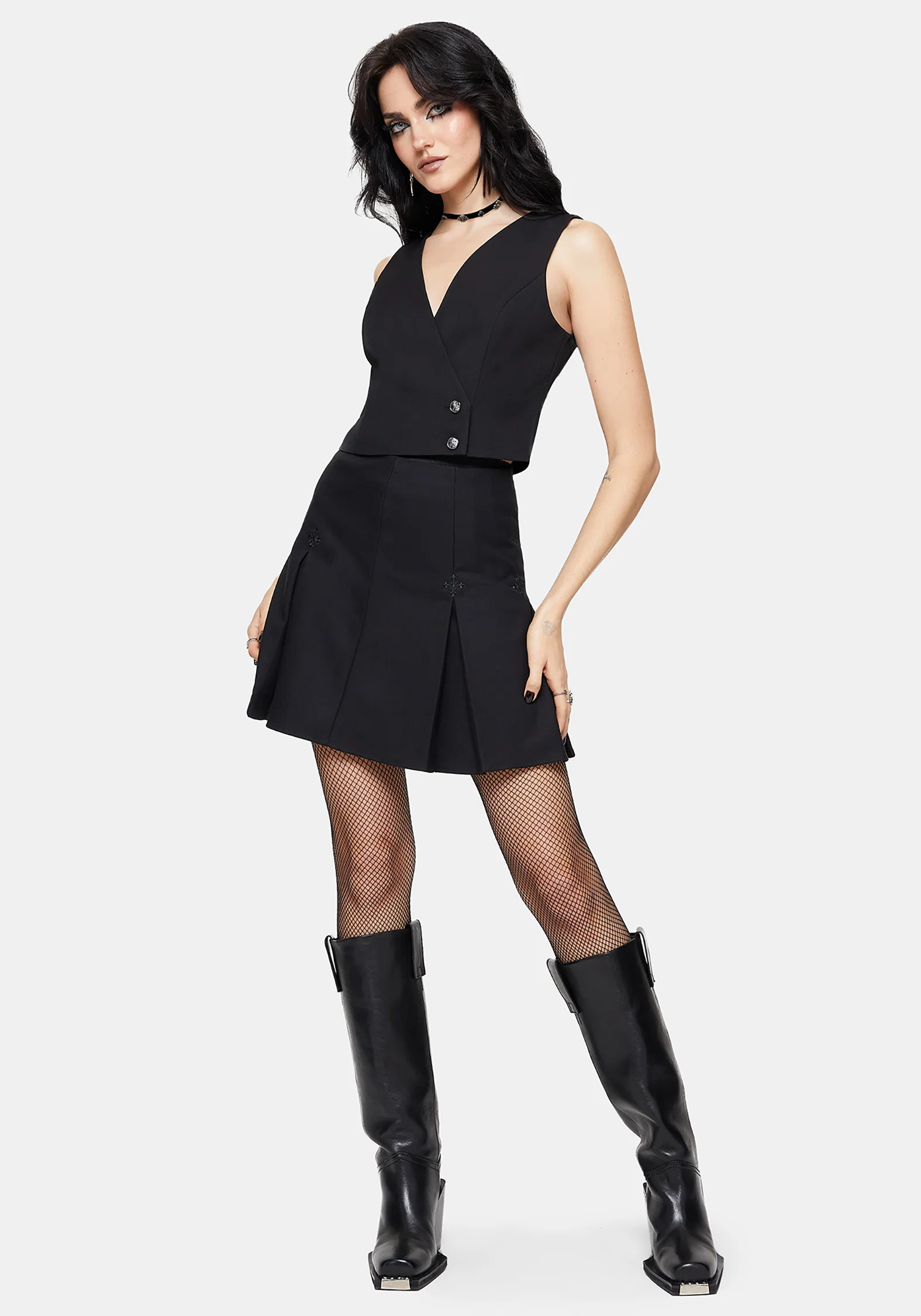 Iris Celestial Tailored Wrap Over Button Waistcoat - Image 5