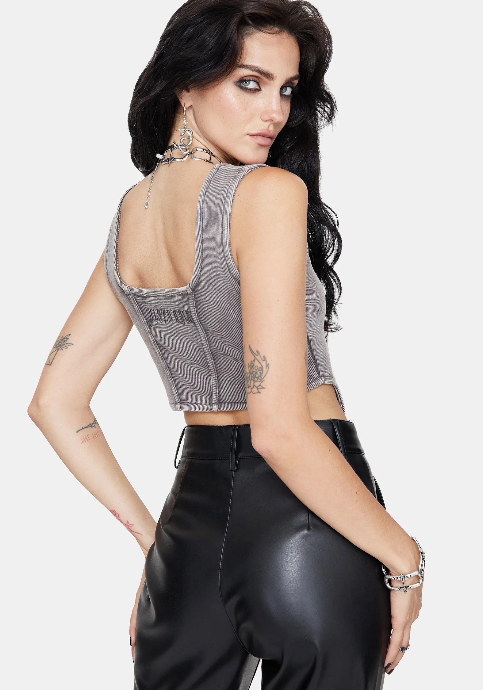 Irradiance Cotton Embroidered Jersey Corset Top - Image 3