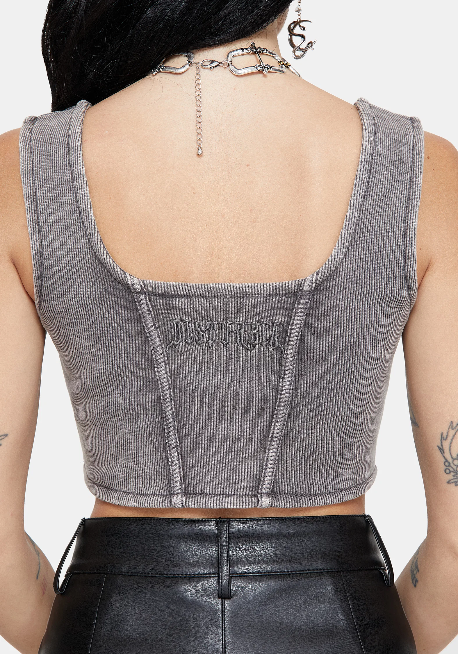 Irradiance Cotton Embroidered Jersey Corset Top - Image 5