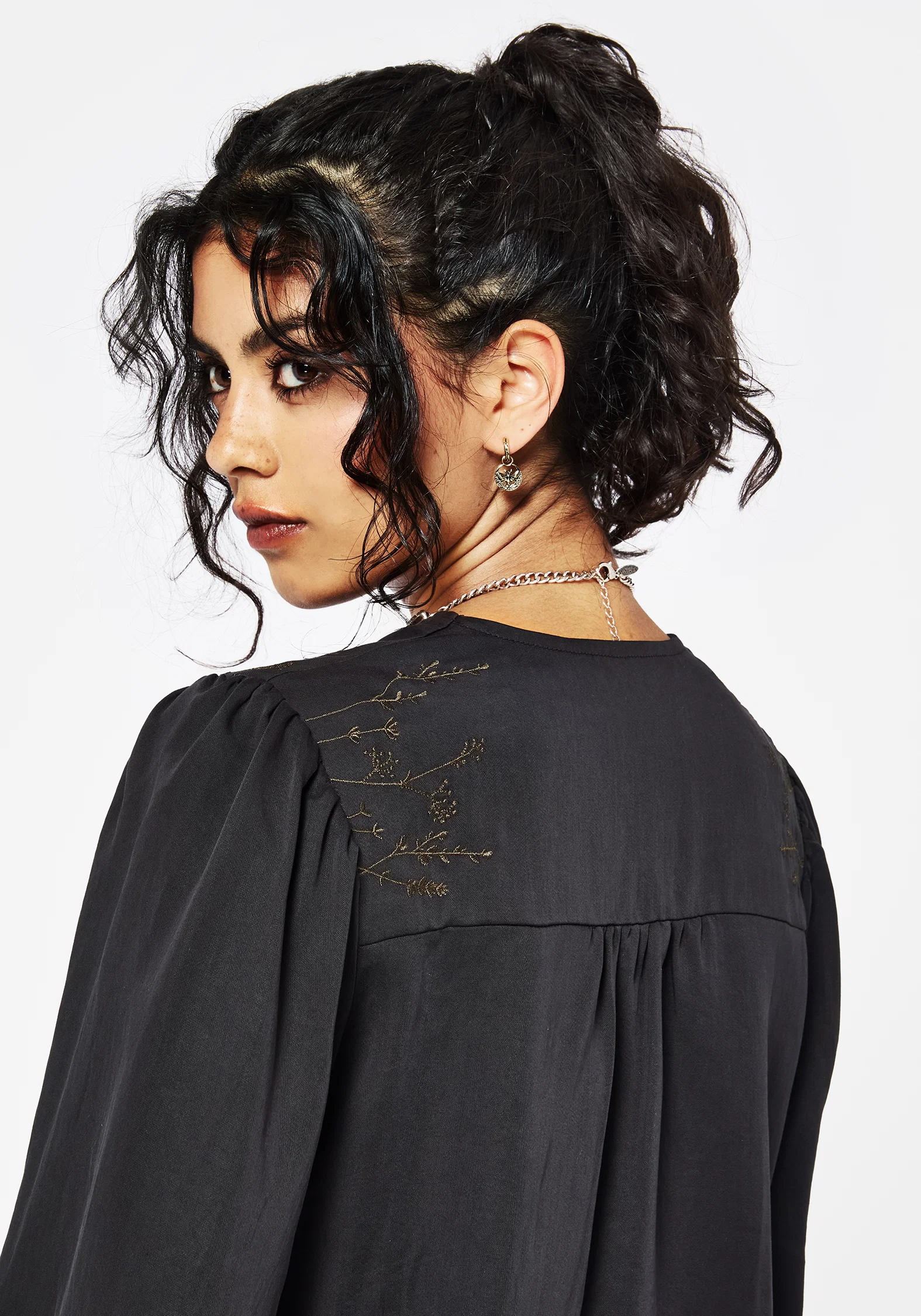 Isidora Embroidered Button Up Blouse - Image 2