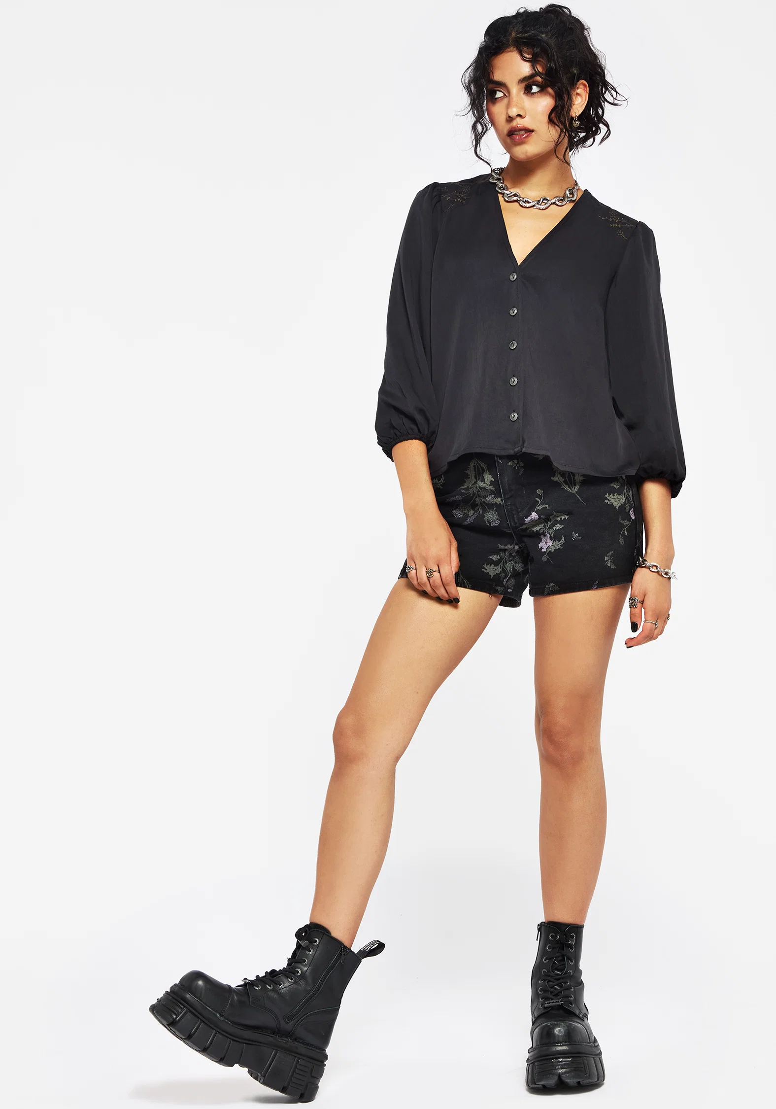 Isidora Embroidered Button Up Blouse - Image 5
