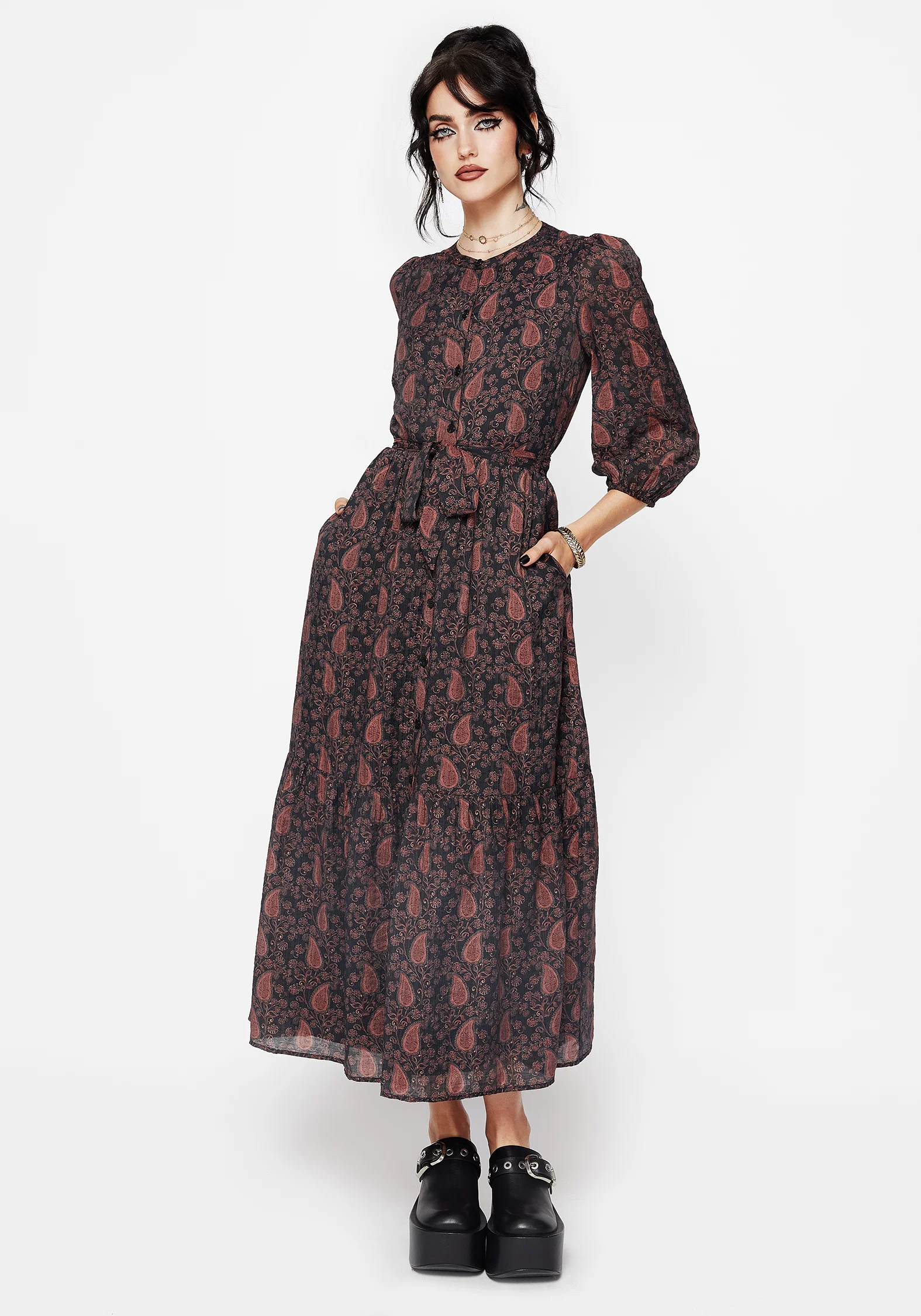Isola Paisley Shift Midaxi Dress - Image 6