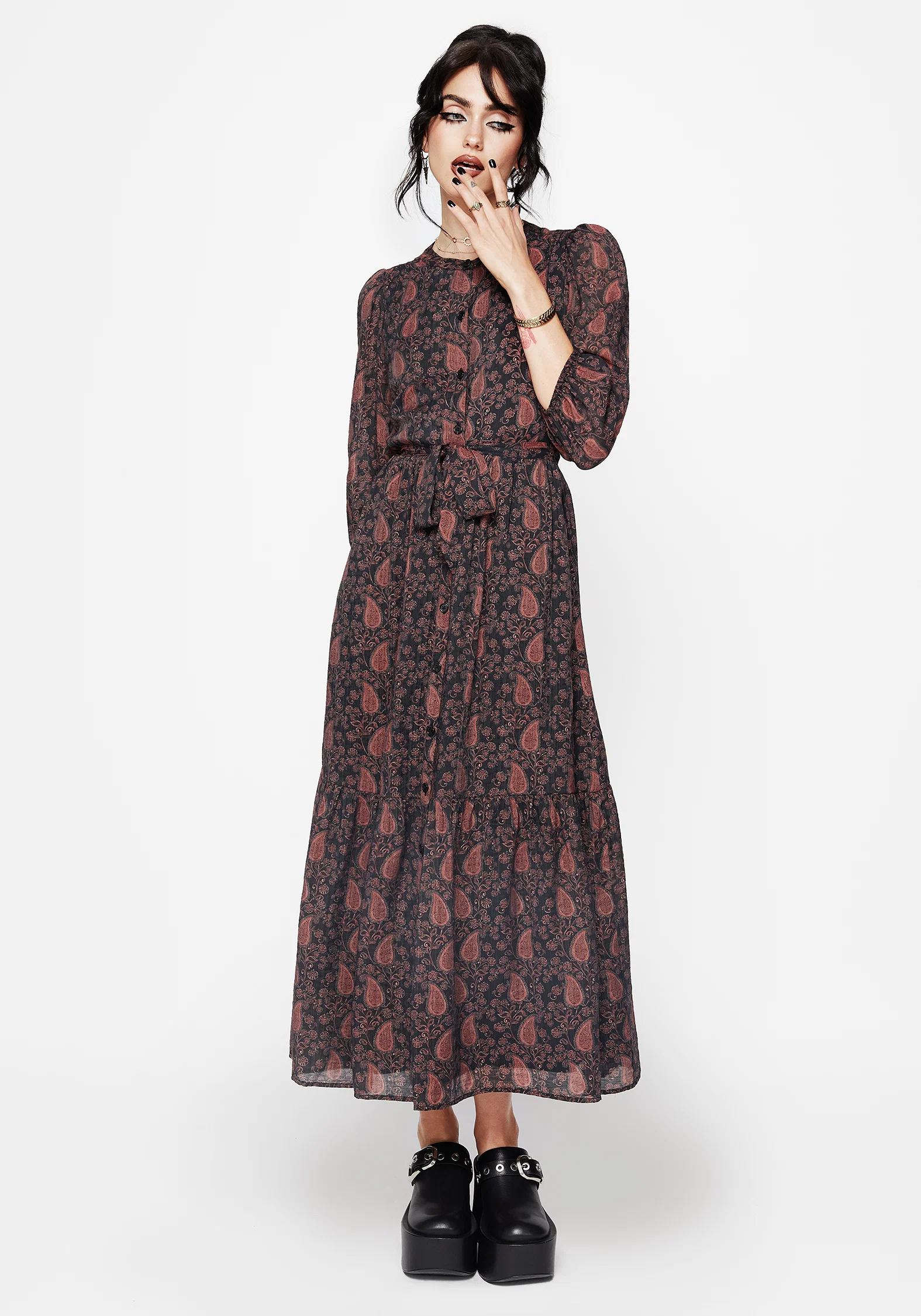 Isola Paisley Shift Midaxi Dress - Image 7