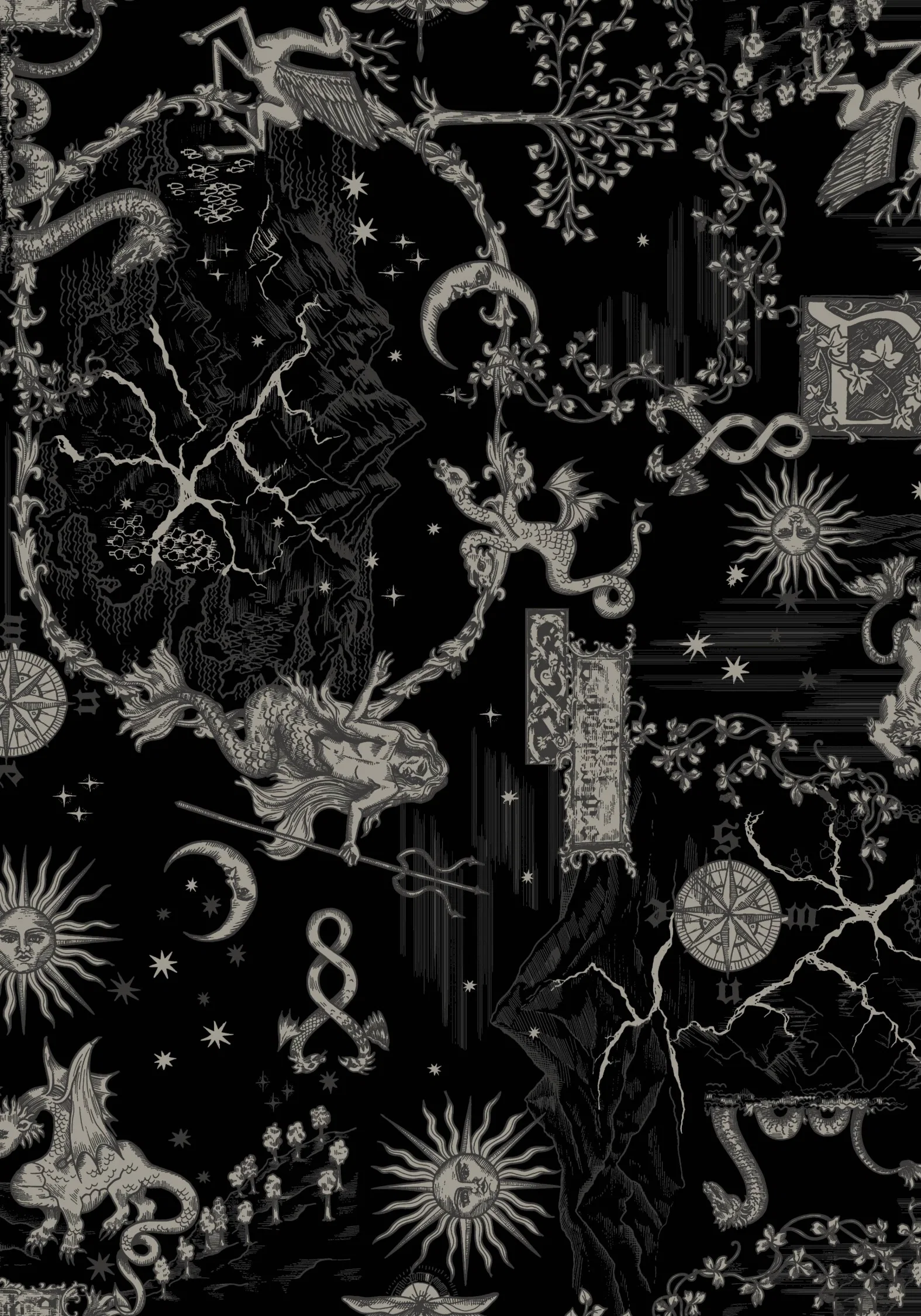 Isolde Medieval Map Velvet Mesh Mix Top - Image 6