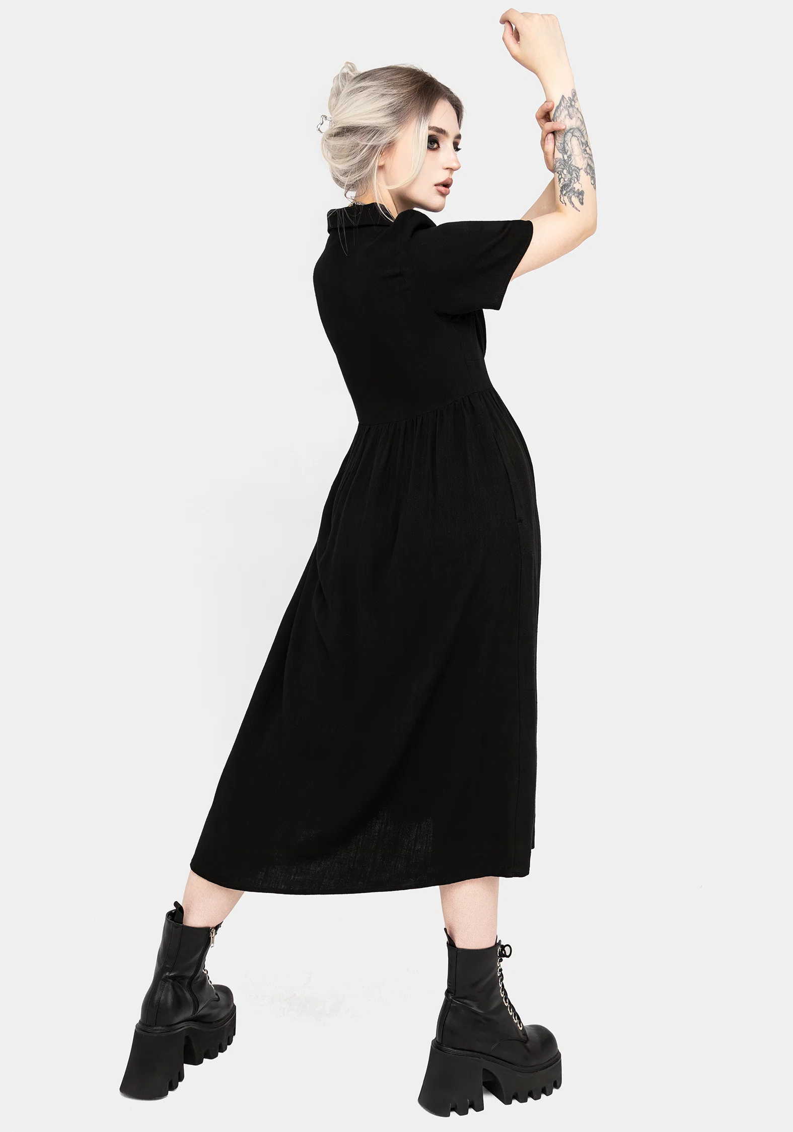 Jasmine Embroidered Midi Shirt Dress - Image 3