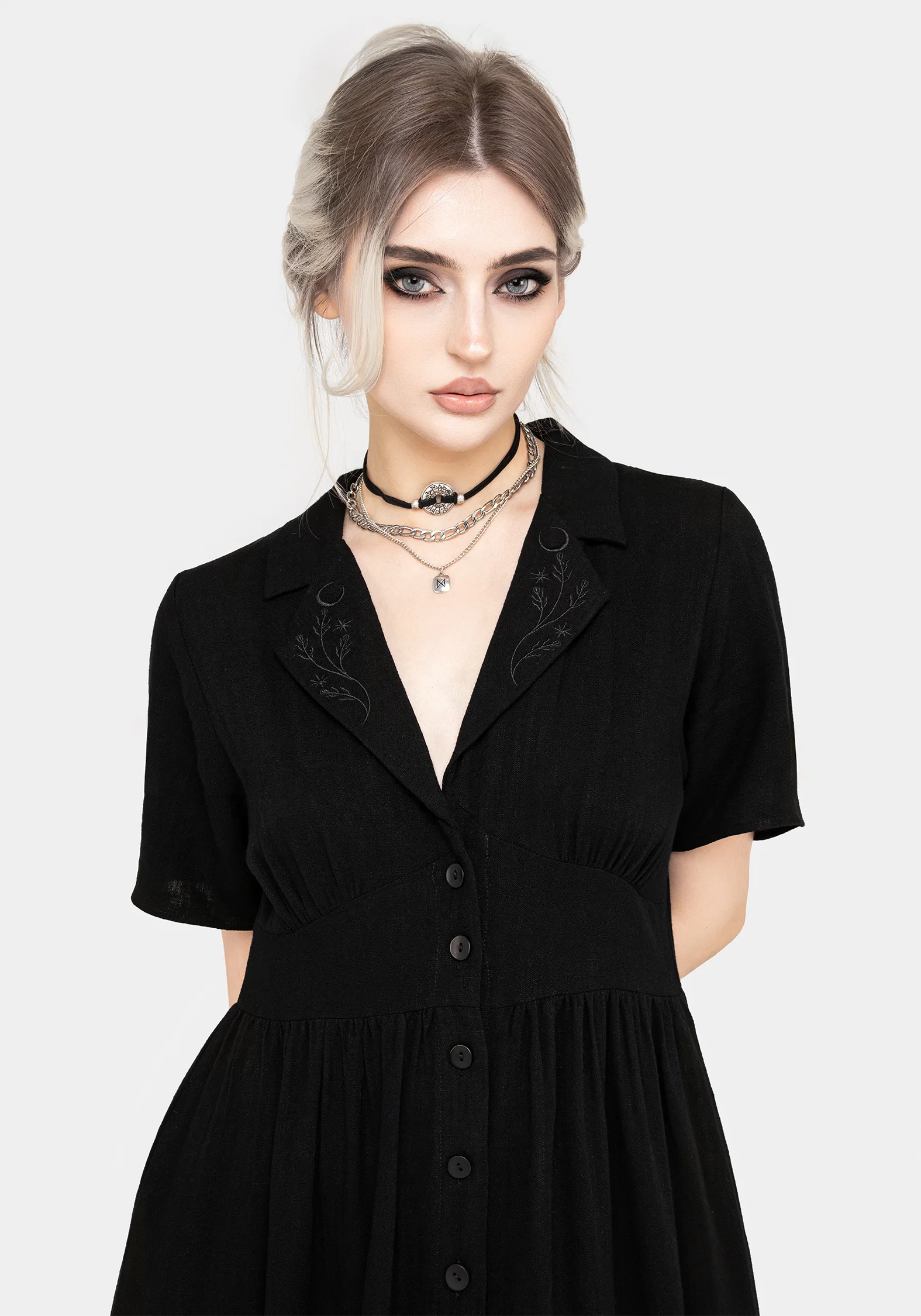 Jasmine Embroidered Midi Shirt Dress - Image 5