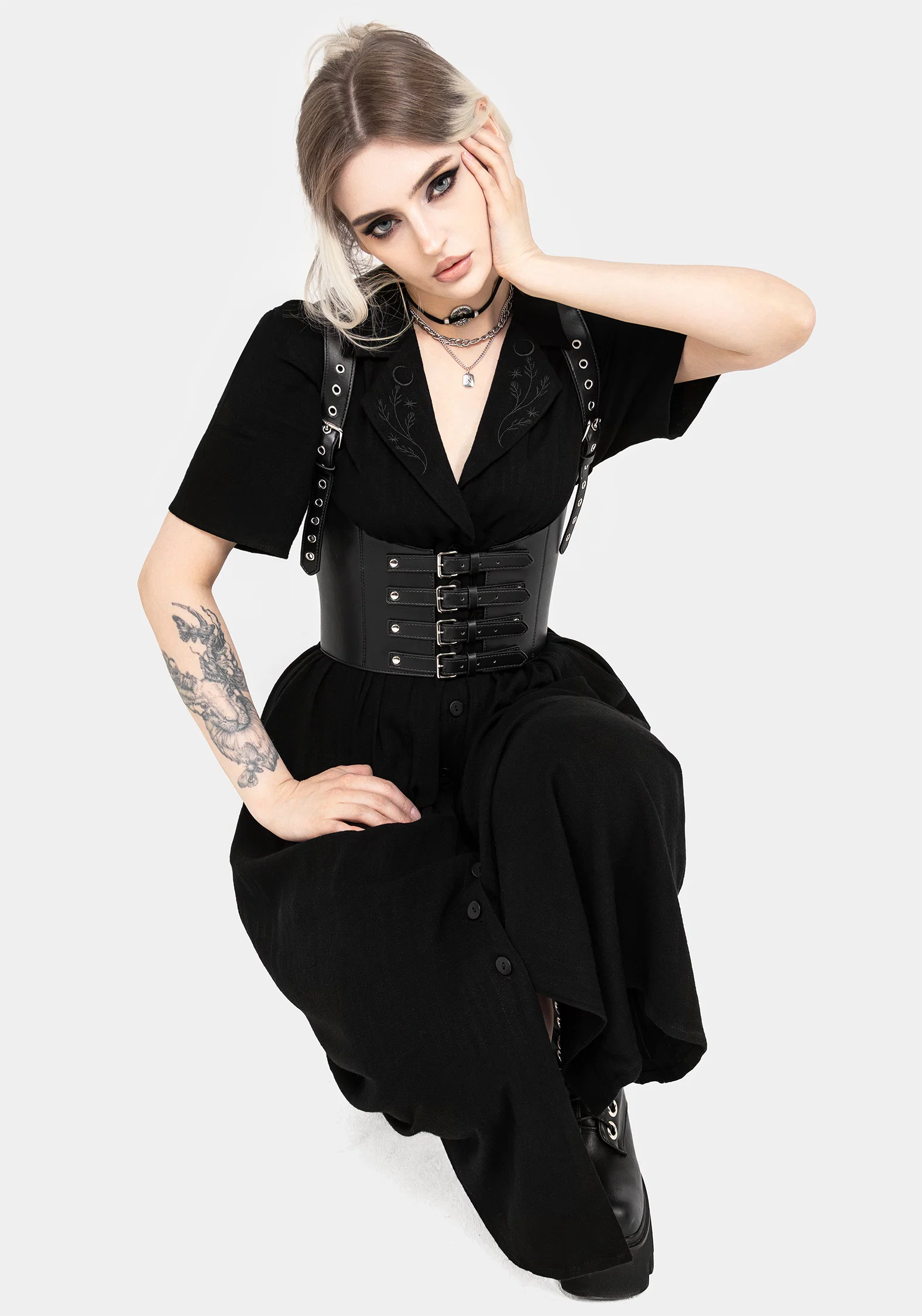 Jasmine Embroidered Midi Shirt Dress - Image 7