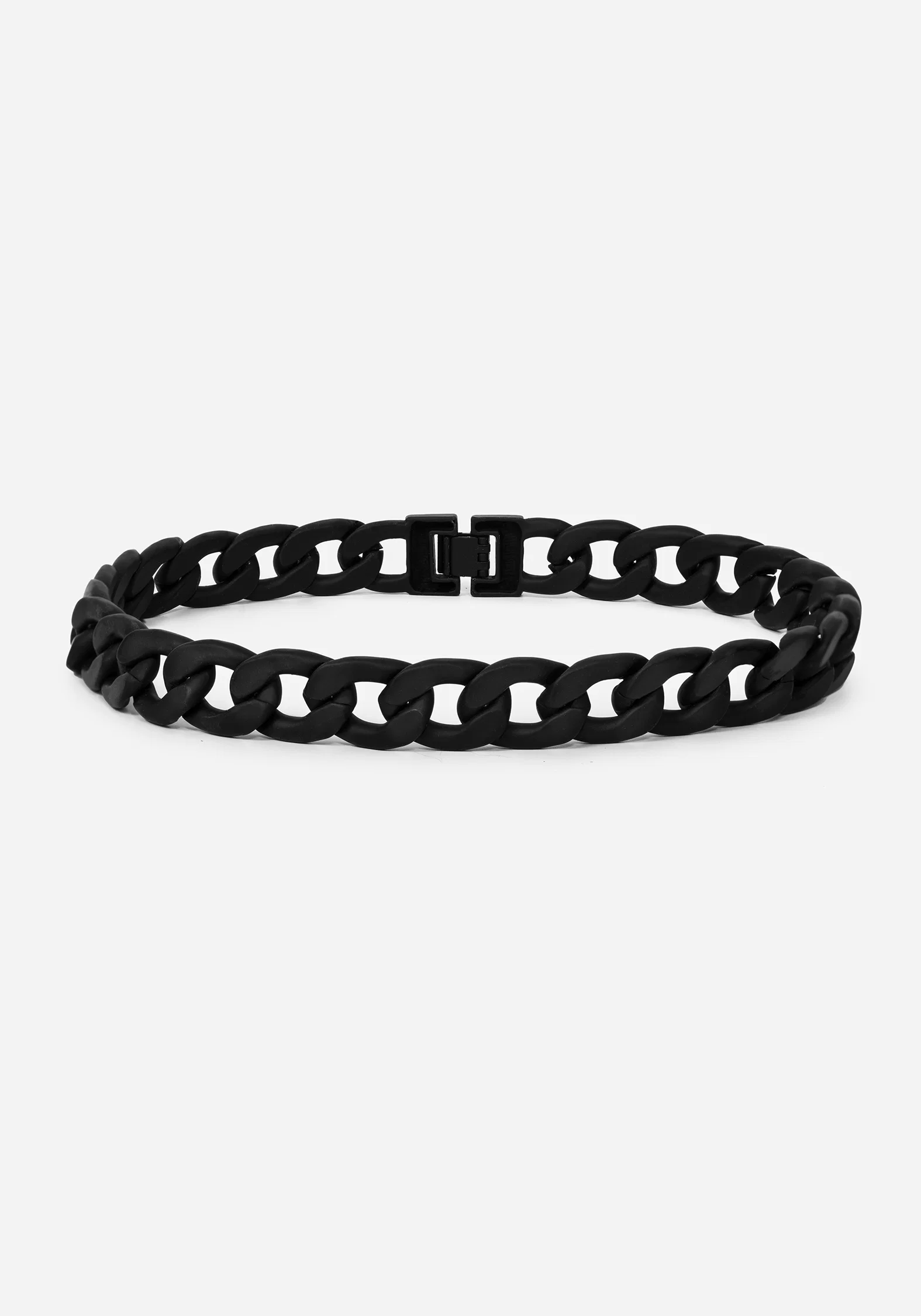 Jet Chunky Rope Chain Choker Necklace - Image 4