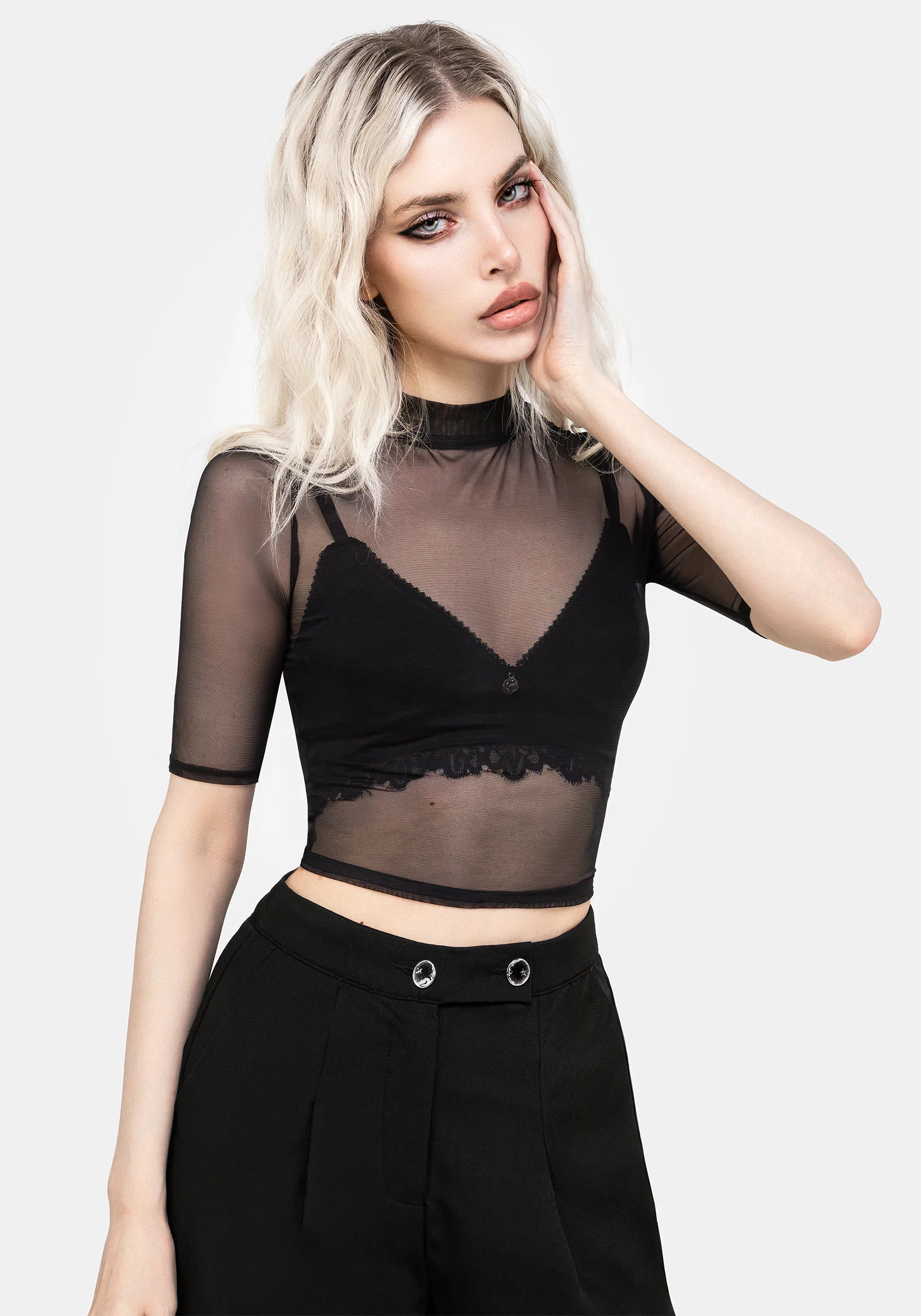 Jinx Mesh Short Sleeve Top - Image 7