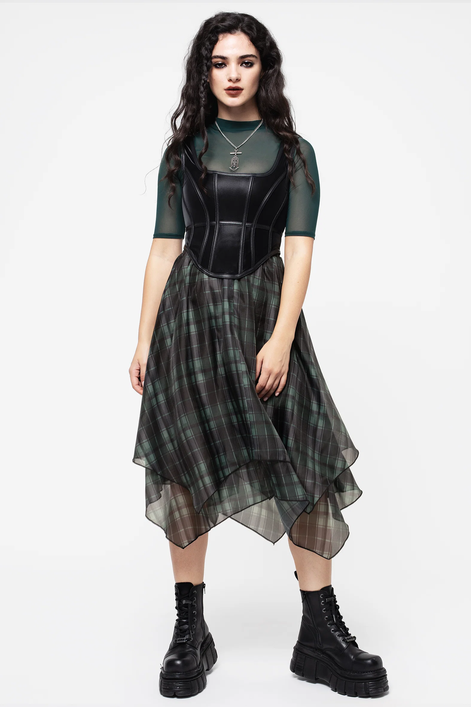 Jinx Mesh Short Sleeve Top - Green - Image 5