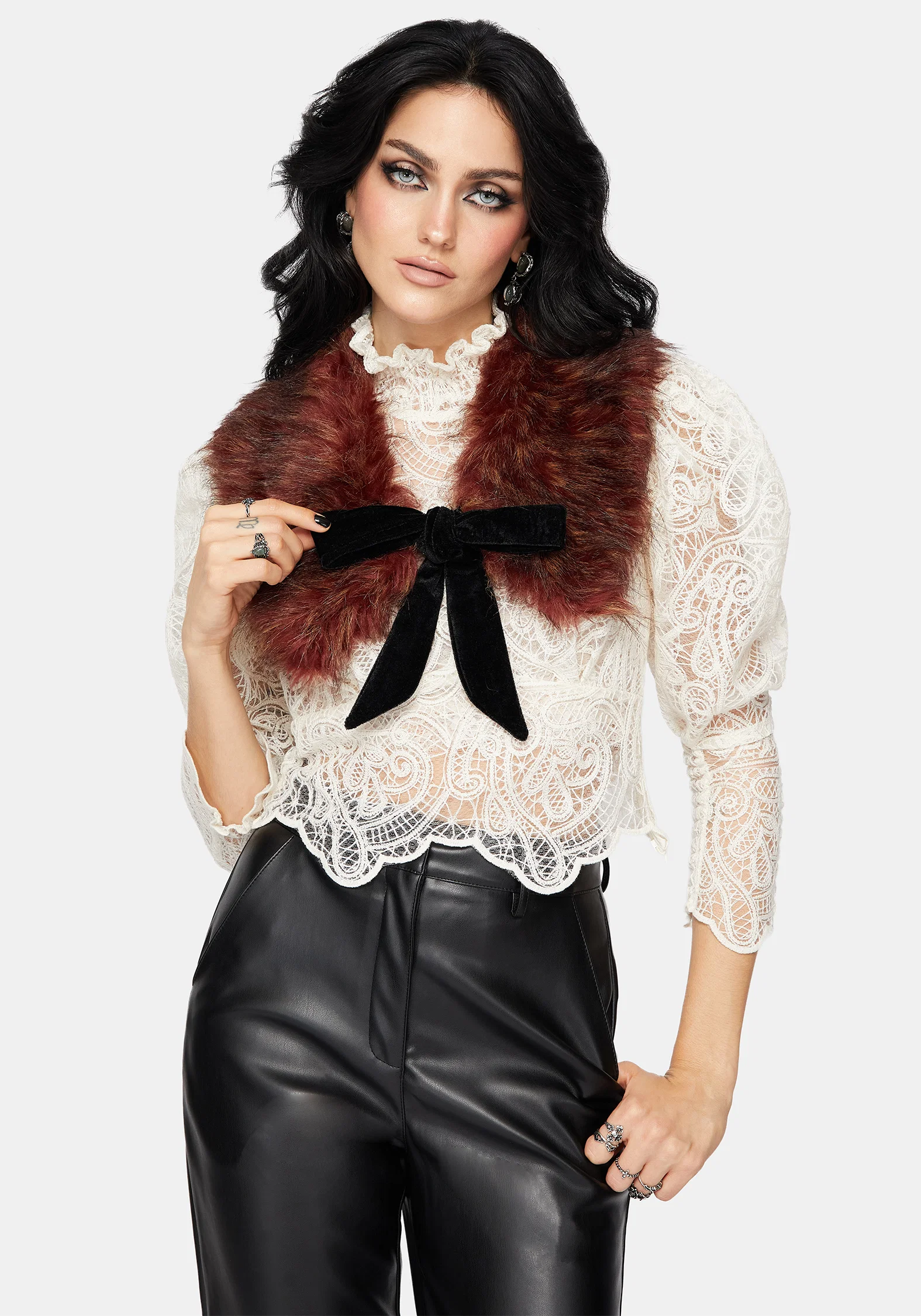 Kaia Faux Fur Collar - Image 4