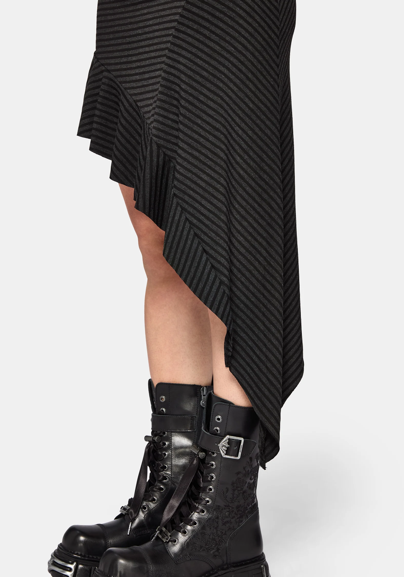 Kayla Stripe Asymmetric Mini Skirt - Image 5