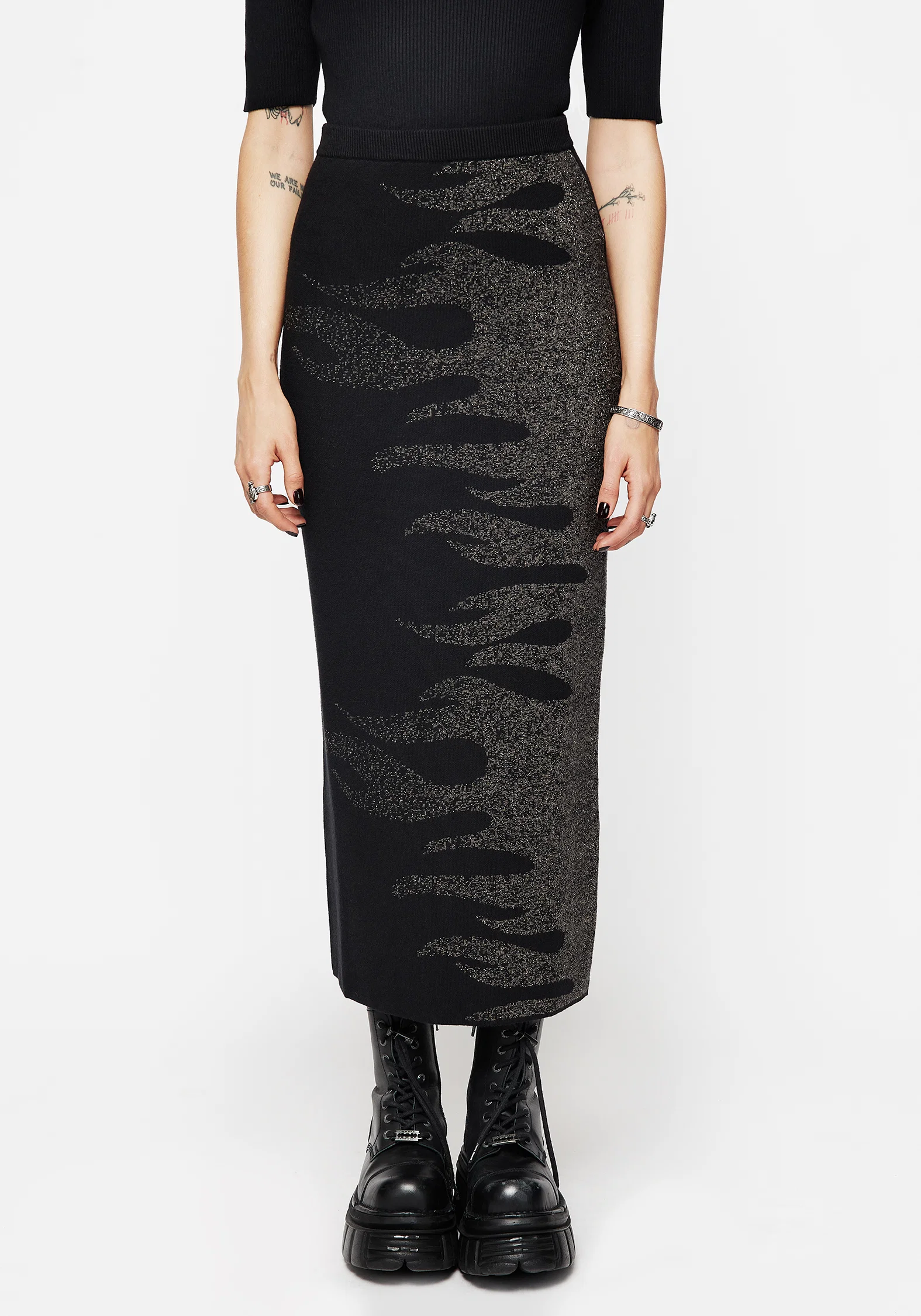 Kenna Flame Lurex Knit Maxi Skirt - Image 4
