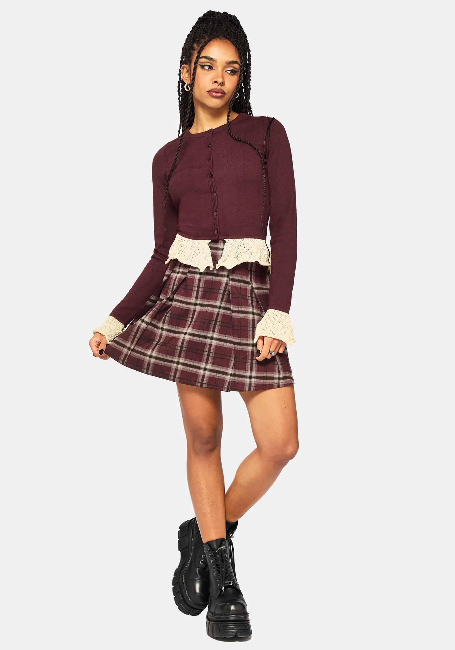 Kiera Pointelle Trim Knit Cardigan - Image 5