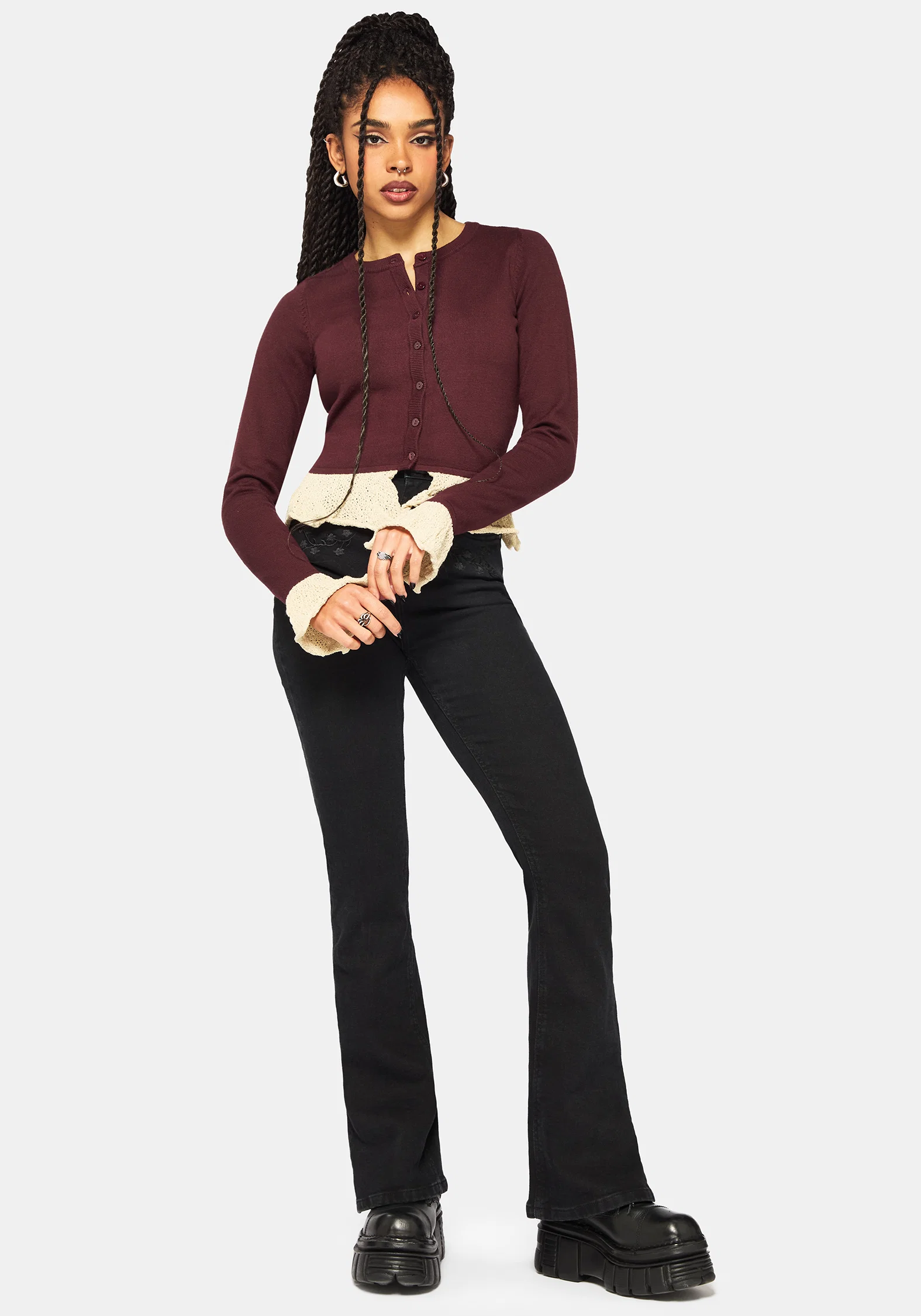 Kiera Pointelle Trim Knit Cardigan - Image 6
