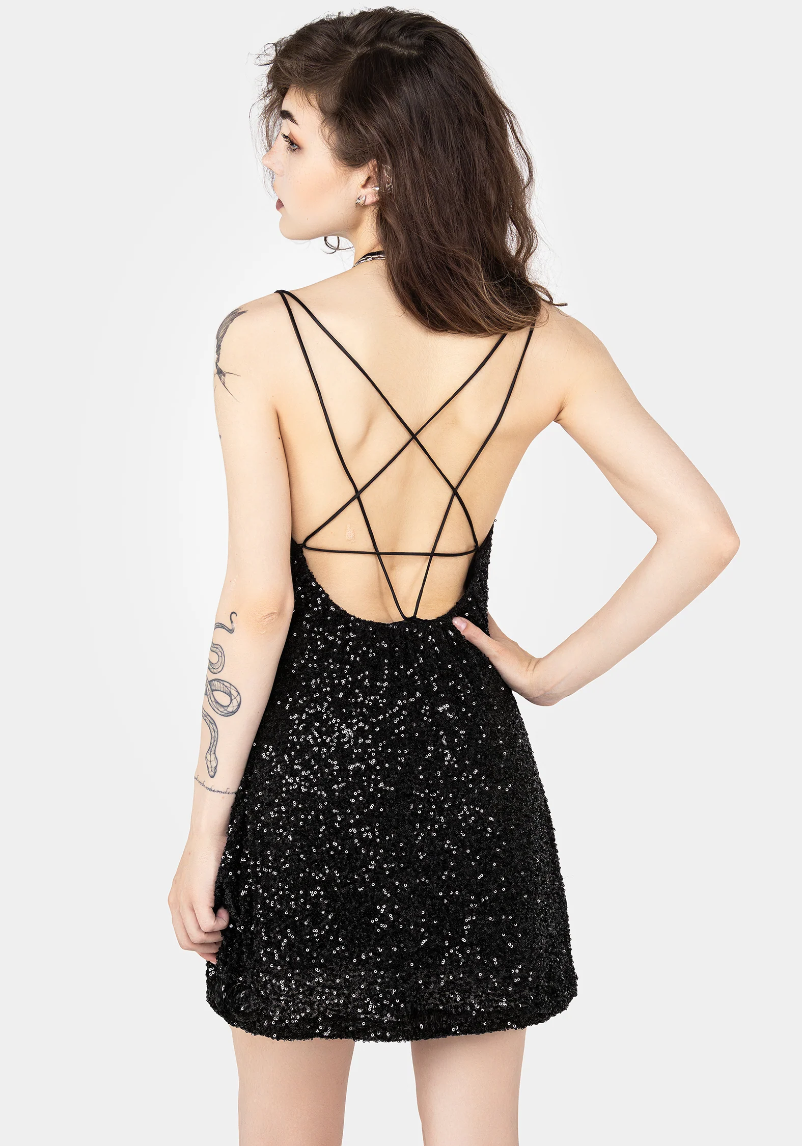 Kikamora Cowl Neck Mini Dress - Image 3