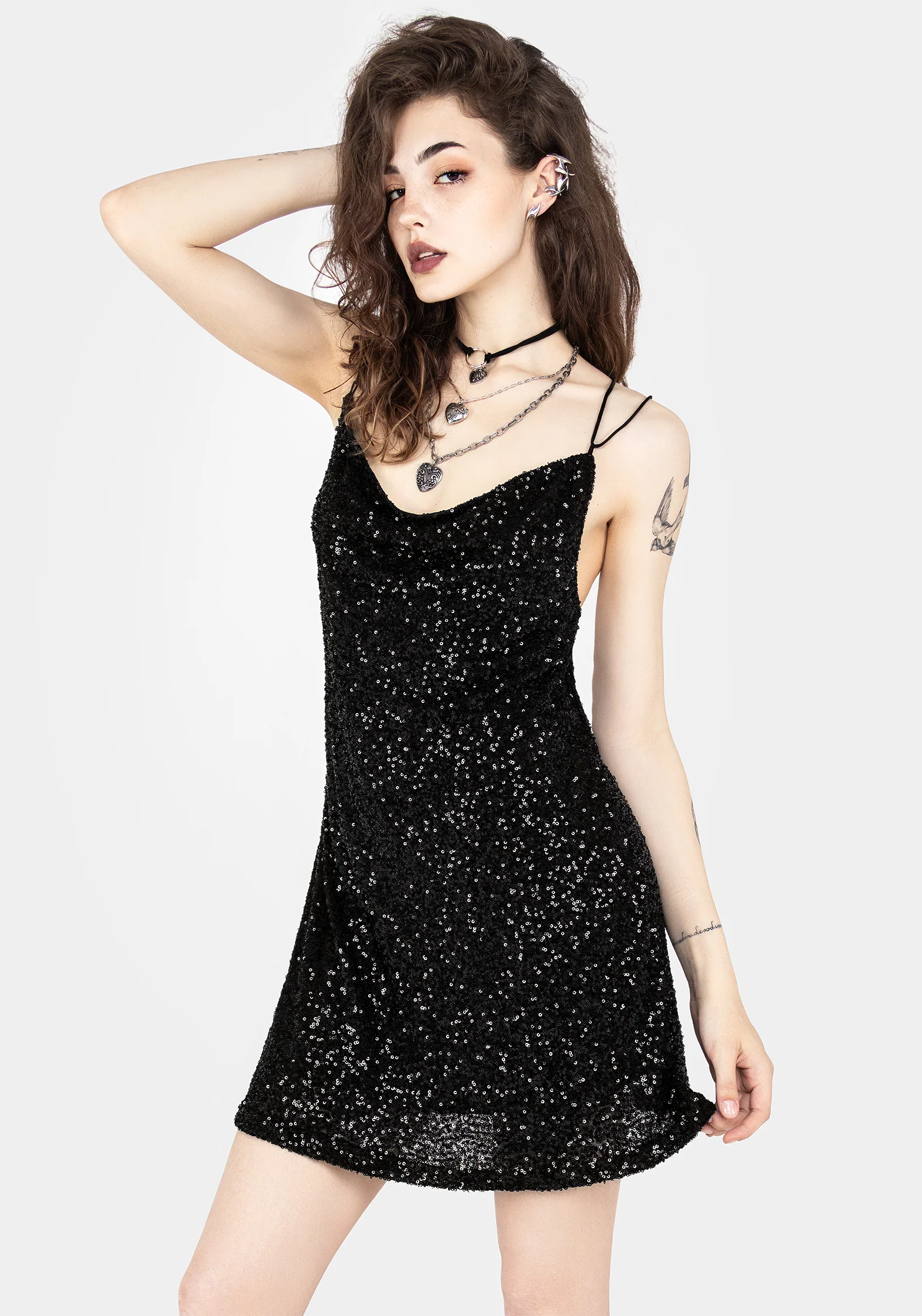 Kikamora Cowl Neck Mini Dress - Image 4