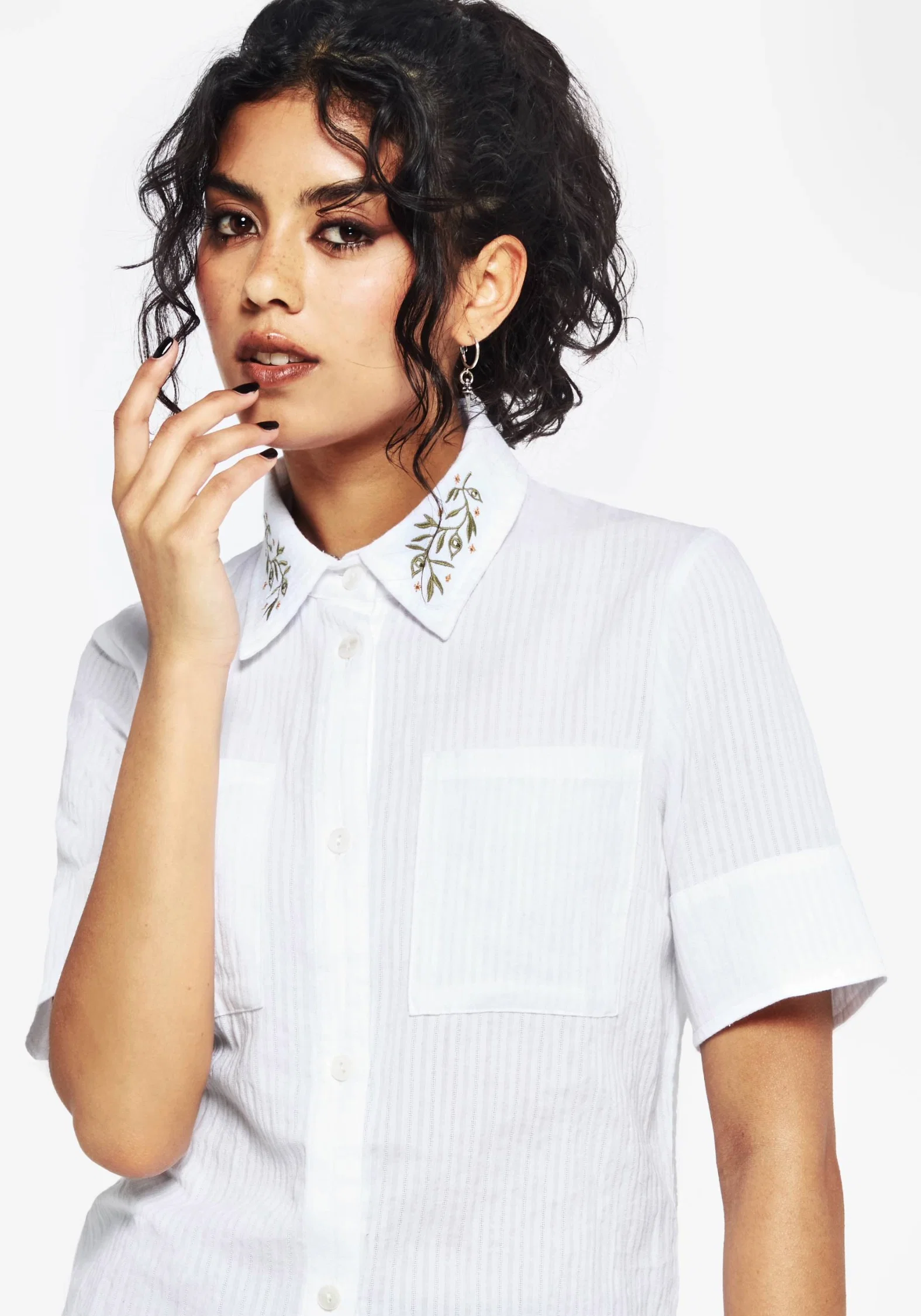 Koax Cotton Check Embroidered Button Up Shirt - Image 4