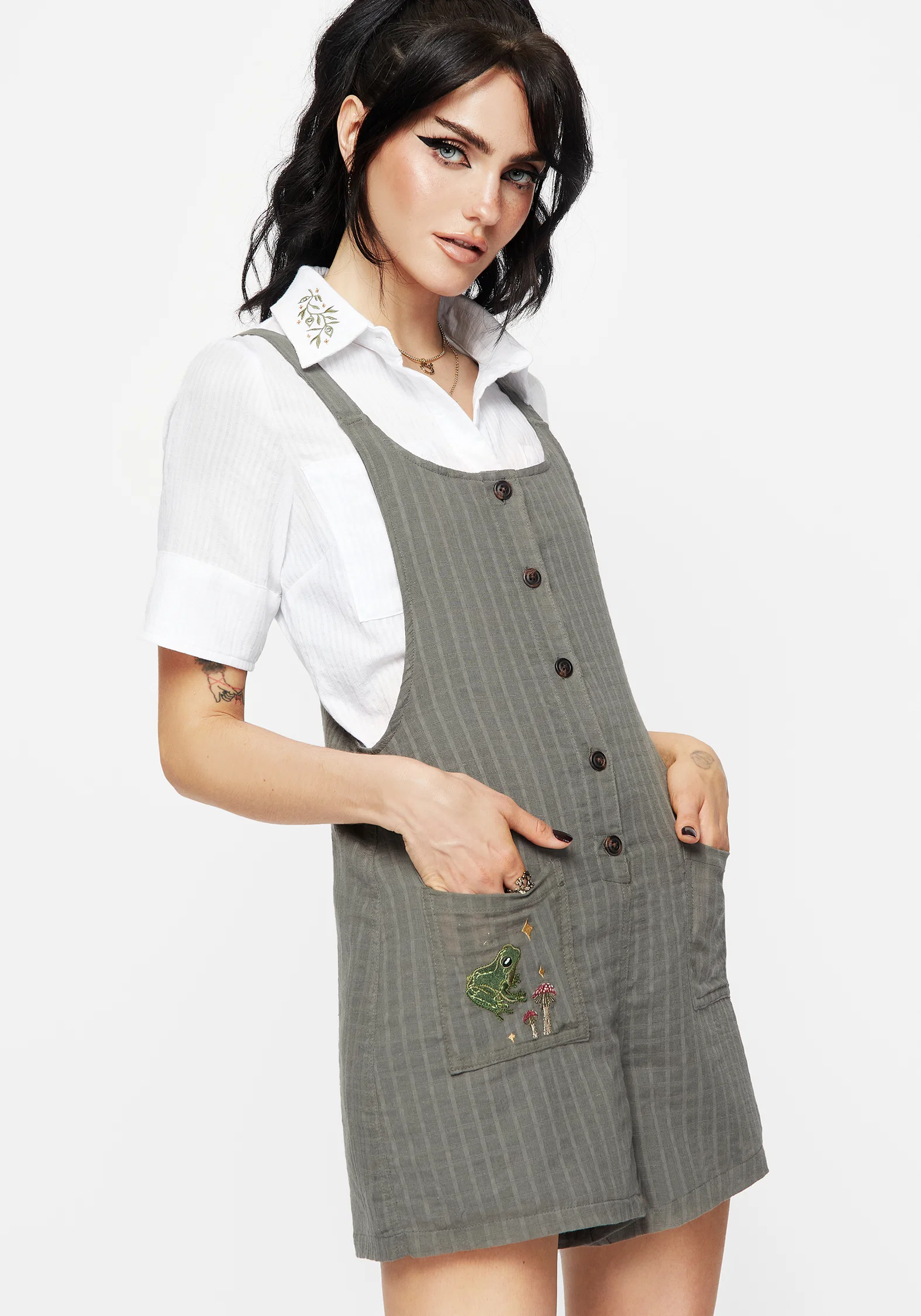 Koax Cotton Check Embroidered Button Up Shirt - Image 8
