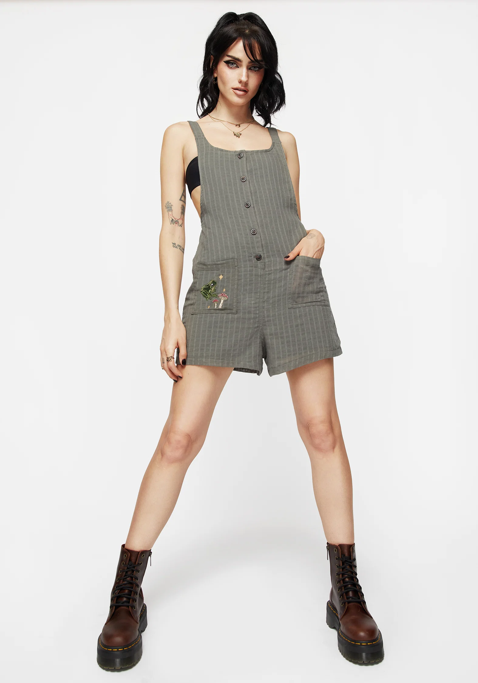 Koax Cotton Embroidered Cami Playsuit - Image 6