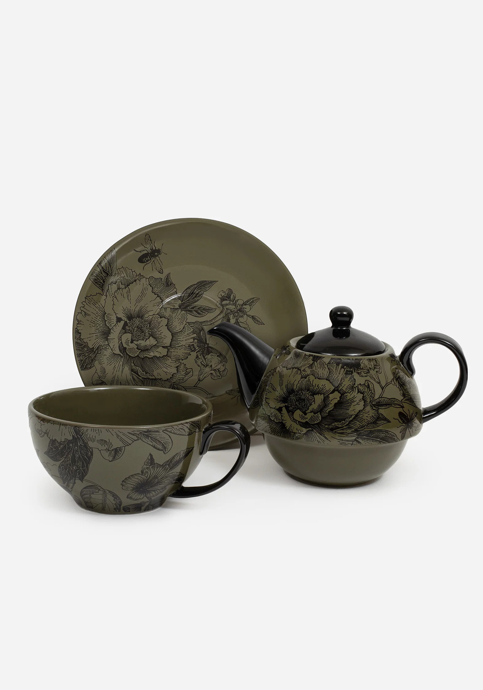 Konshu Floral Teapot and Teacup Set (3 Piece Set) - Image 5