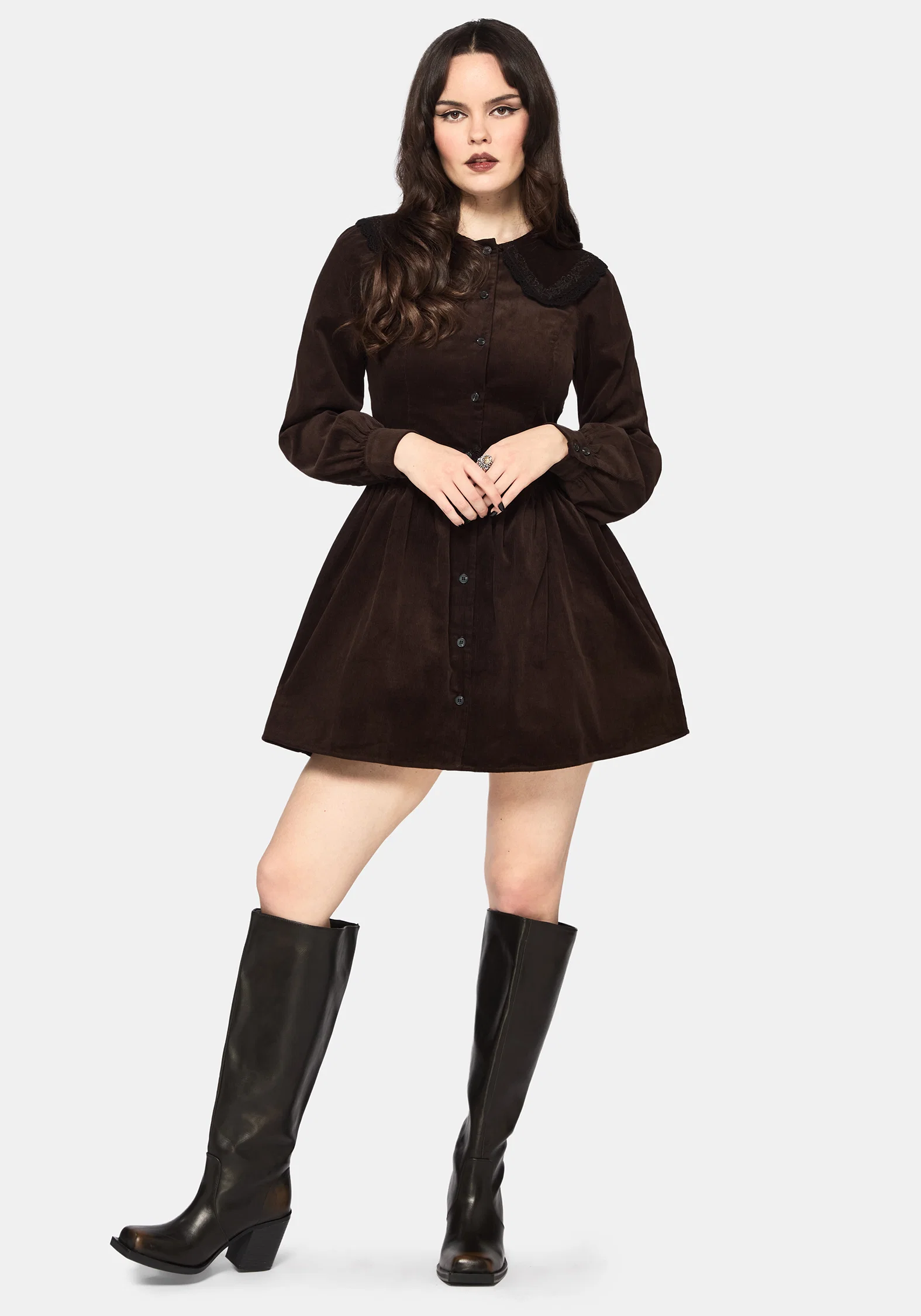 Kora Floral Embroidered Cord V Waist Mini Dress - Image 6