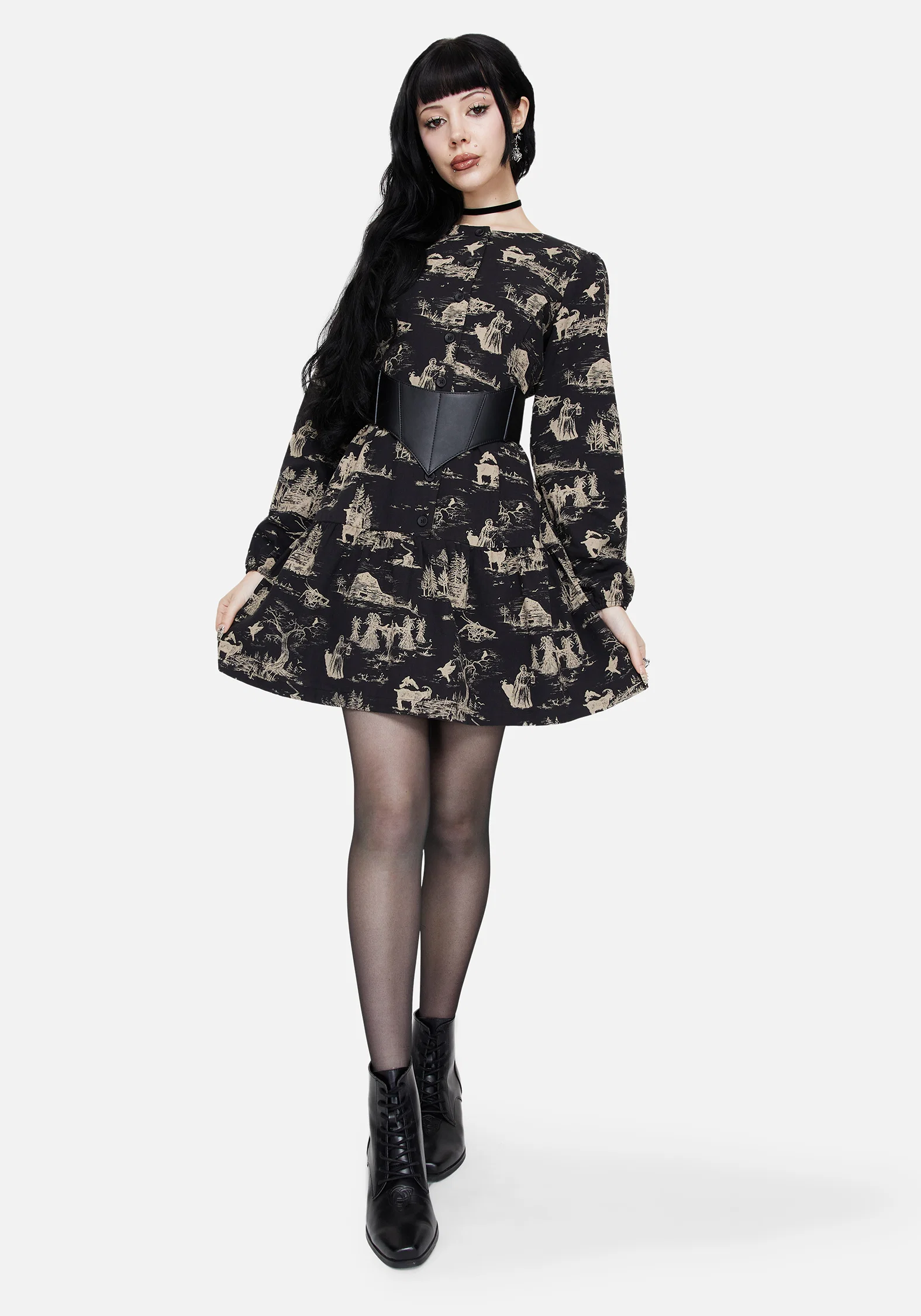 Lacelle Cotton Button Up Long Sleeve Mini Dress - Image 6
