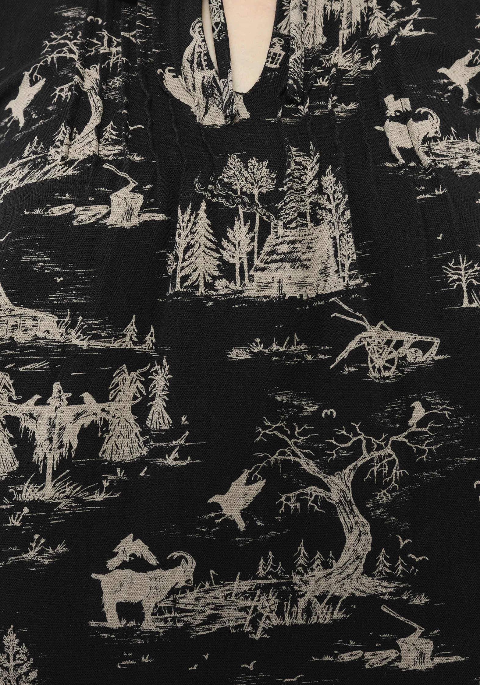 Lacelle Cotton Smock Print Blouse - Image 2