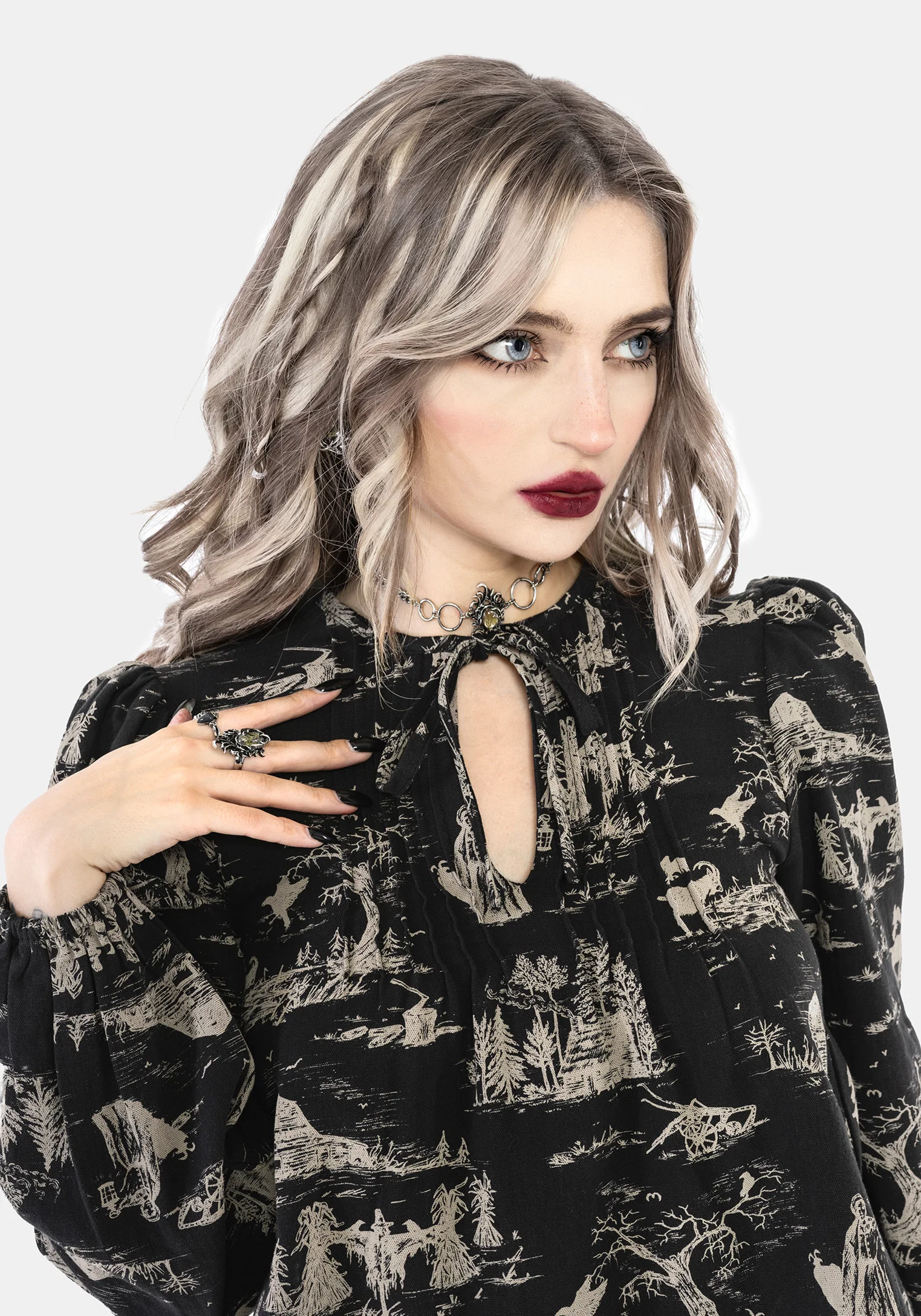 Lacelle Cotton Smock Print Blouse - Image 6