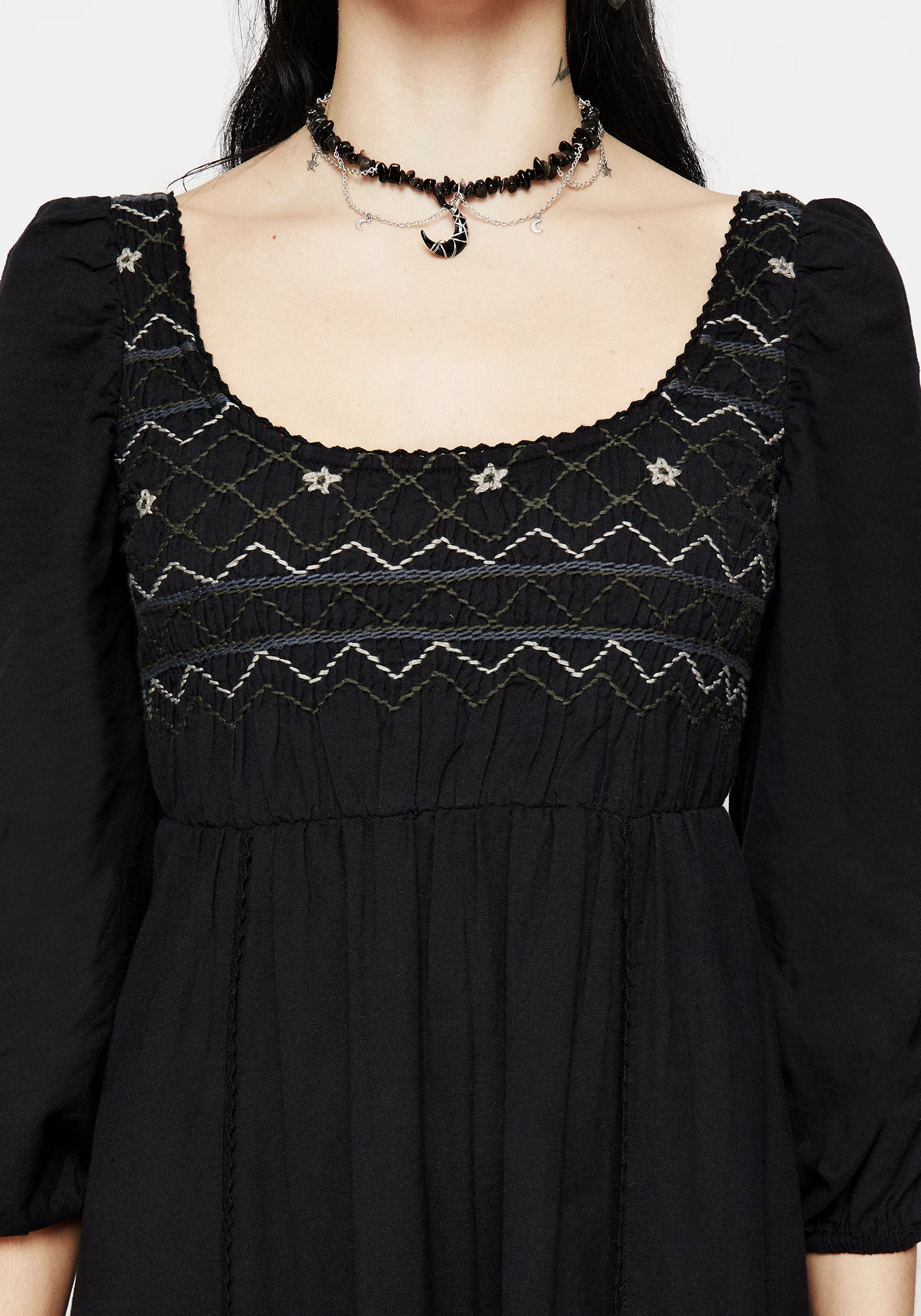 Larissa Hand Embroidered Smocked Midaxi Dress - Image 2